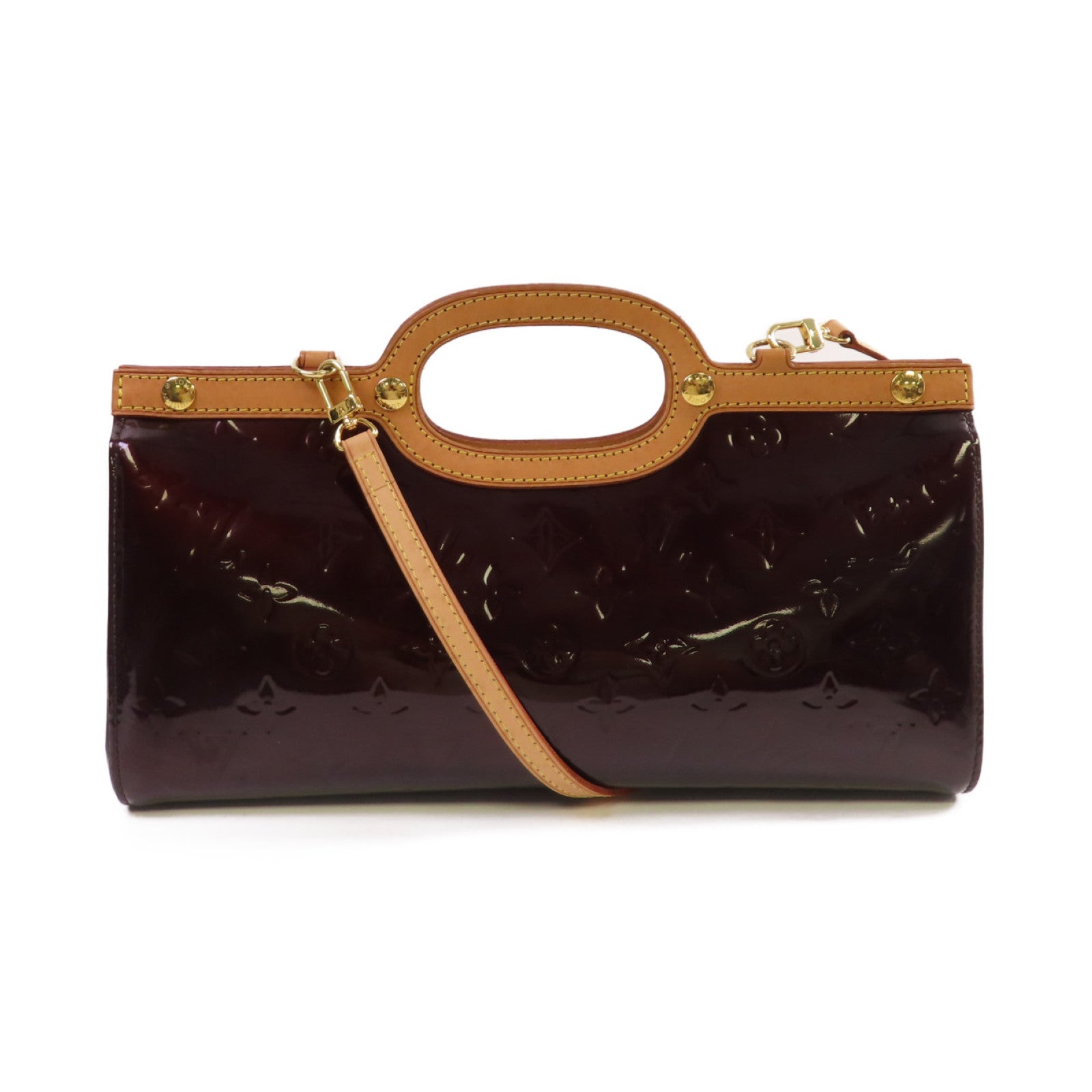 LOUIS VUITTON Monogram Vernis Roxbury Drive 2way Shoulder Bag金扣手挽肩背兩用袋酒紅色