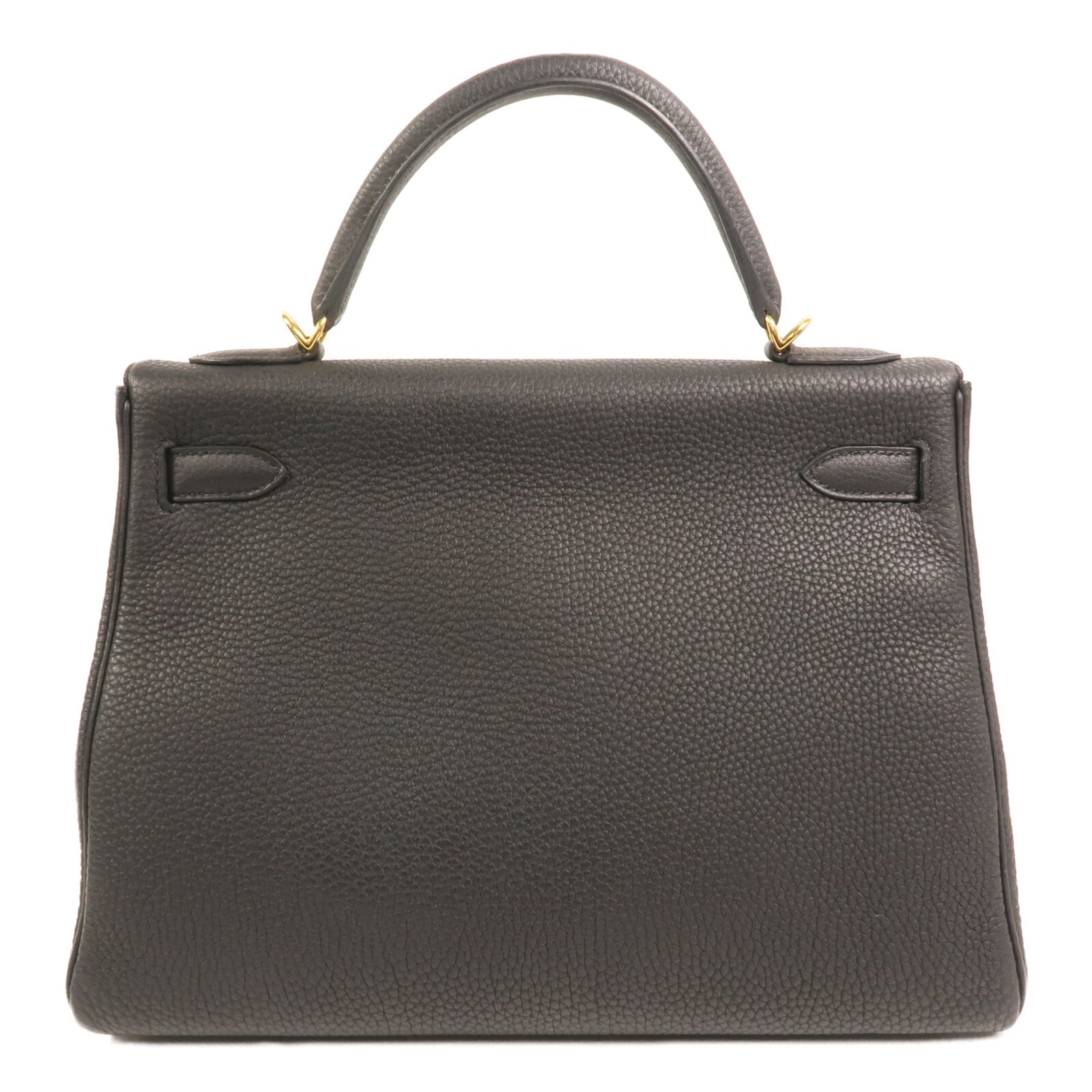 HERMES Clemence皮革Kelly 32金扣手挽肩背兩用袋Noir
