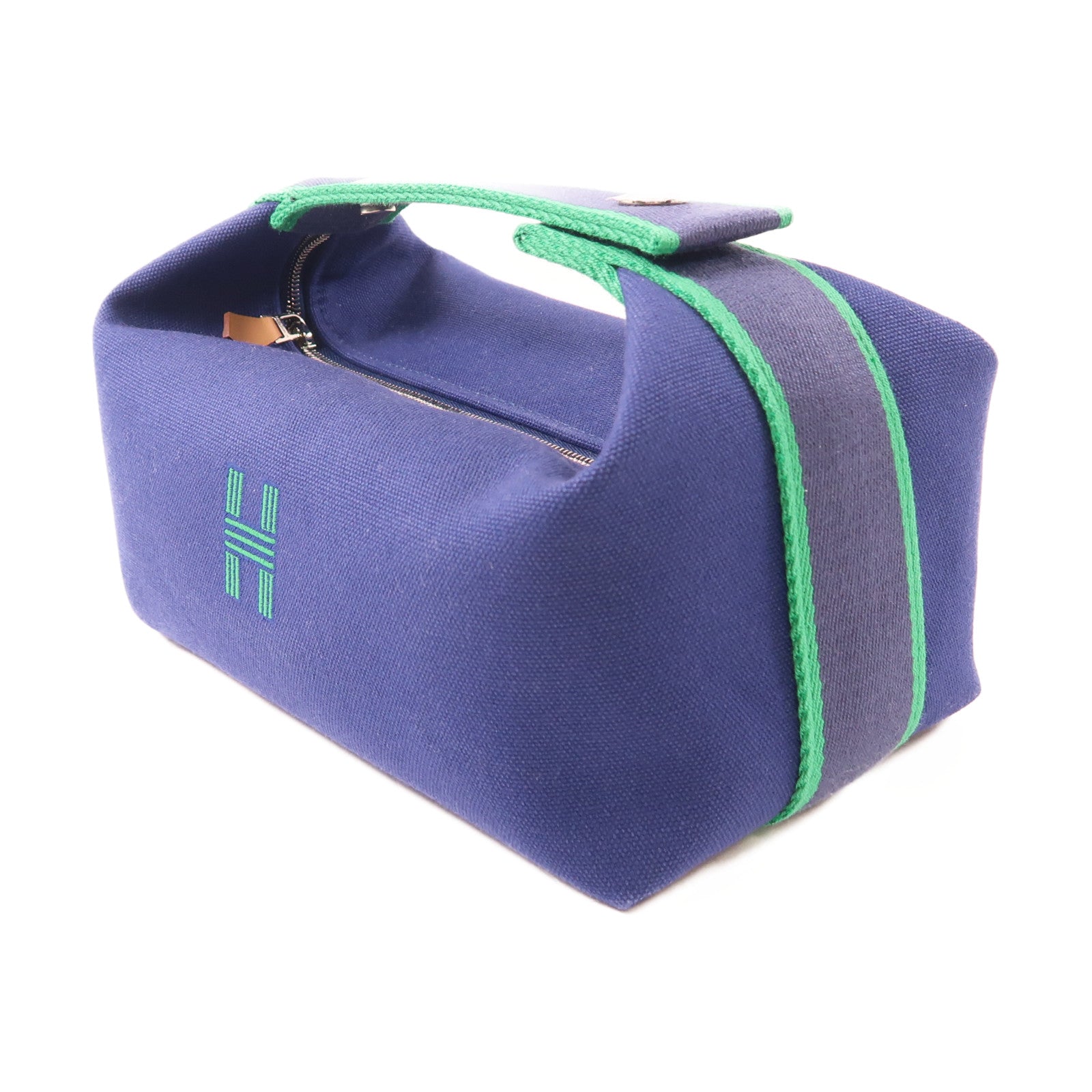 HERMES 帆布Bride A Brac PM銀扣手挽袋