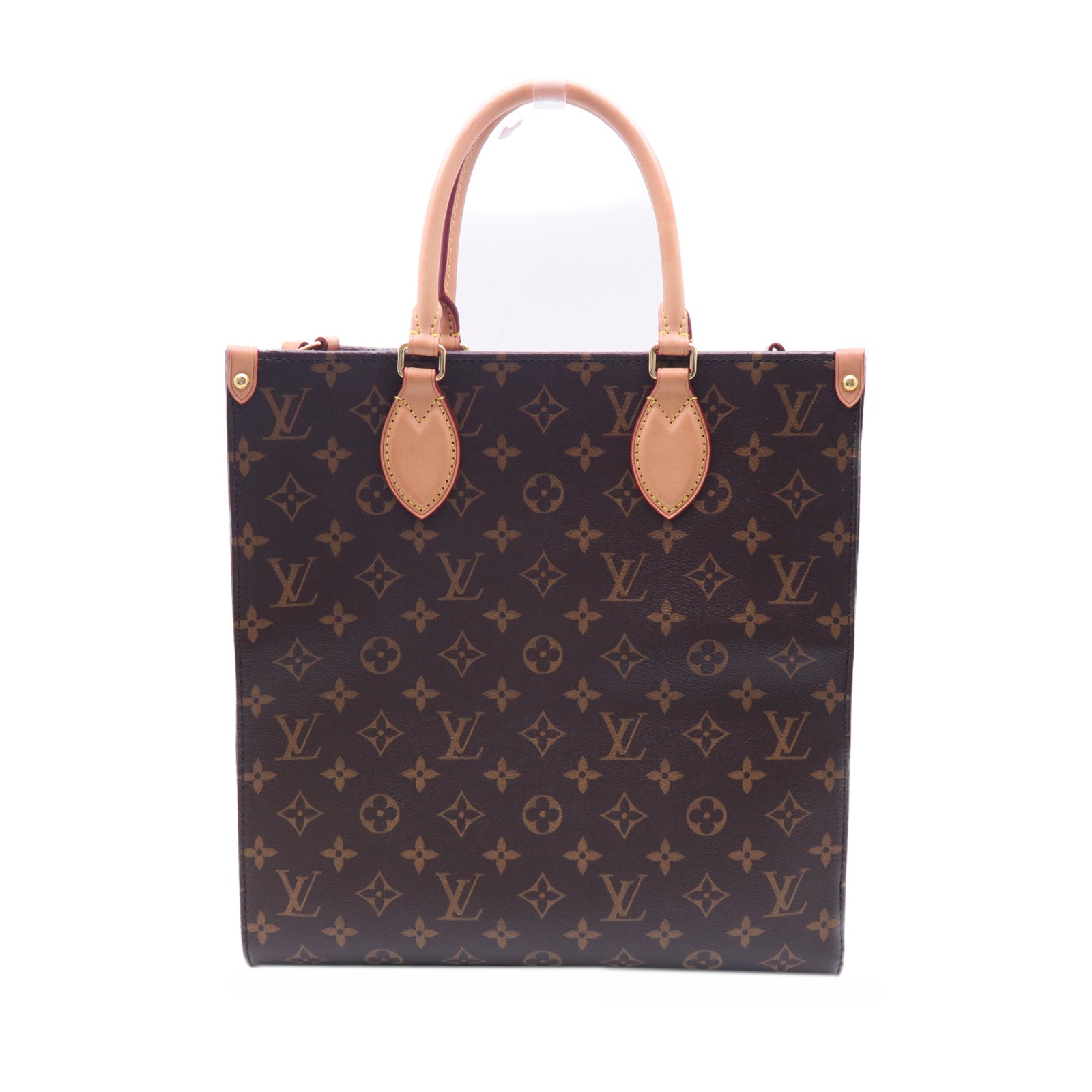 LOUIS VUITTON 【激減優惠】Monogram Sac Plat PM金扣手挽肩背兩用袋啡色