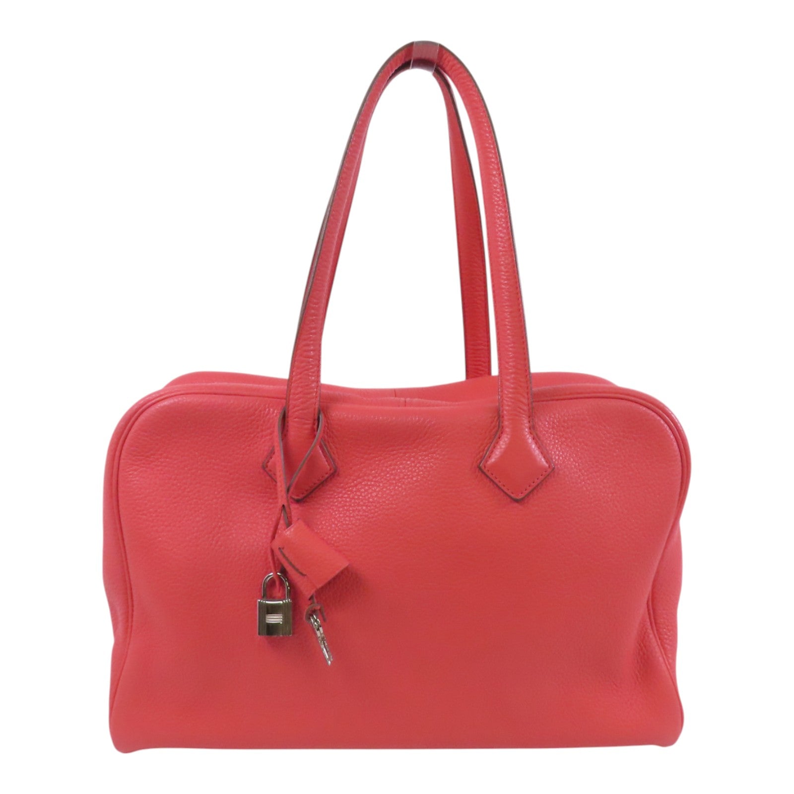 HERMES Clemence皮革Victolia銀扣手挽袋