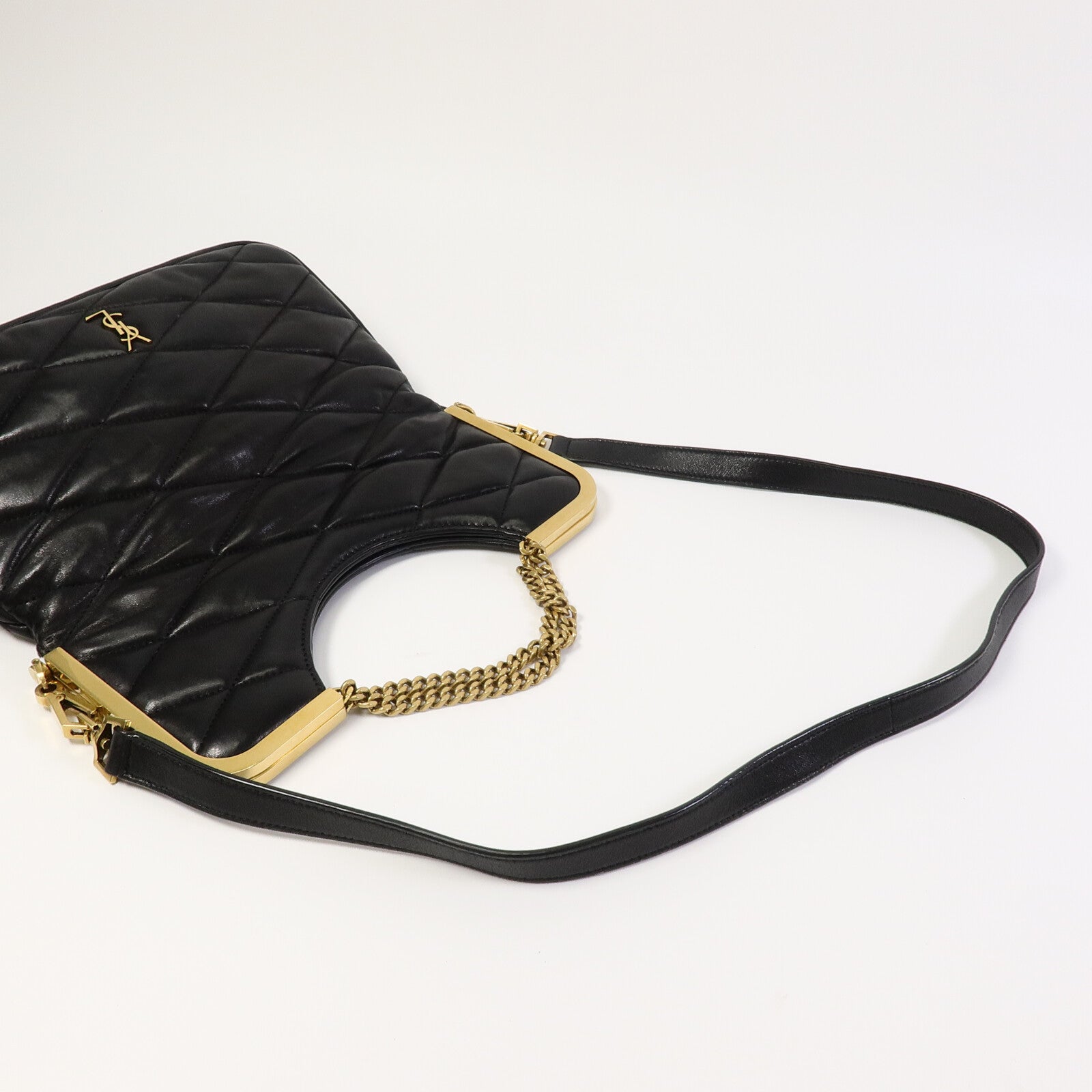 YVES SAINT LAURENT 羊皮皮革87 Frame Fold Over Shoulder Bag手挽肩背兩用袋