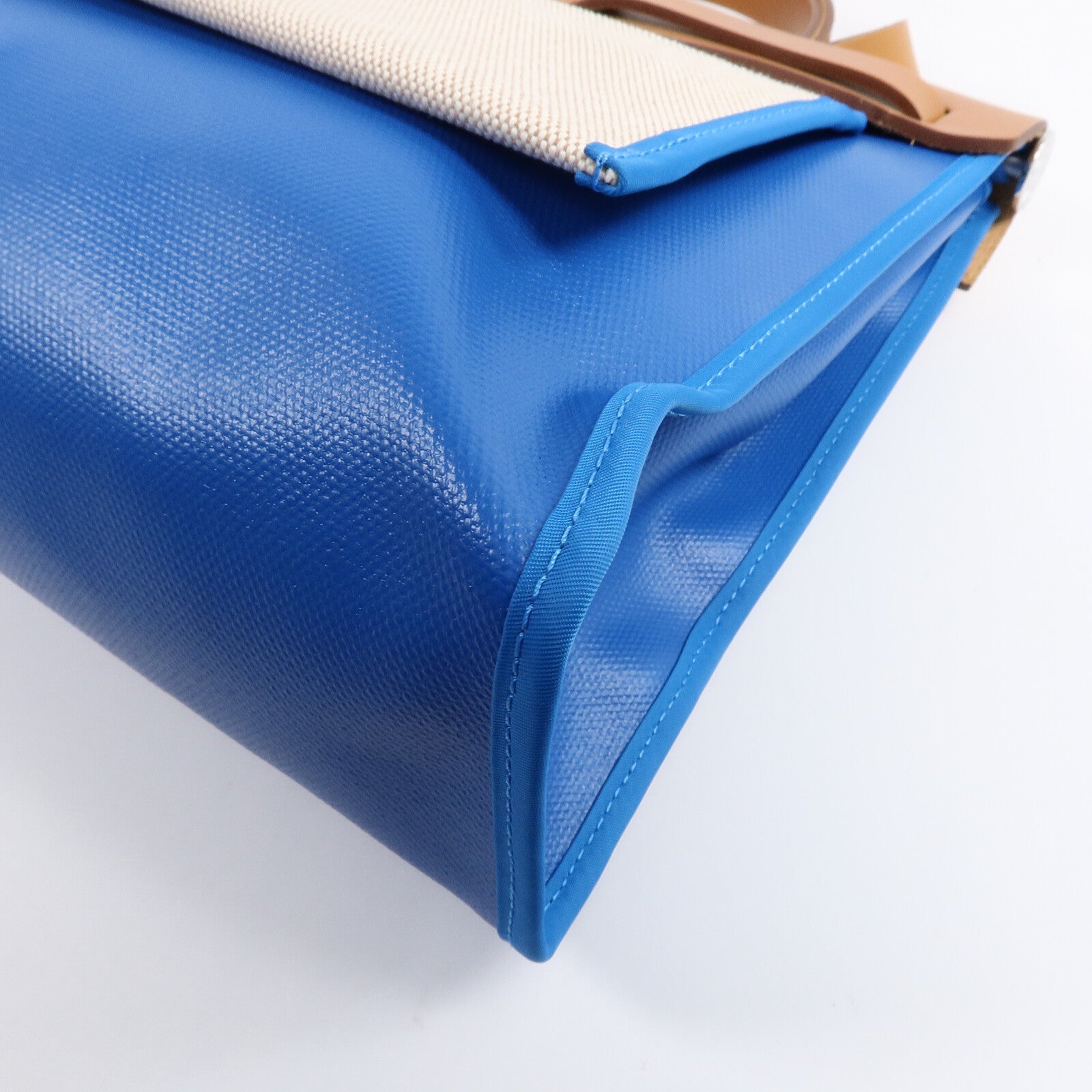 HERMES Toile Berline Herbag PM手挽肩背兩用袋Bleu Izmir