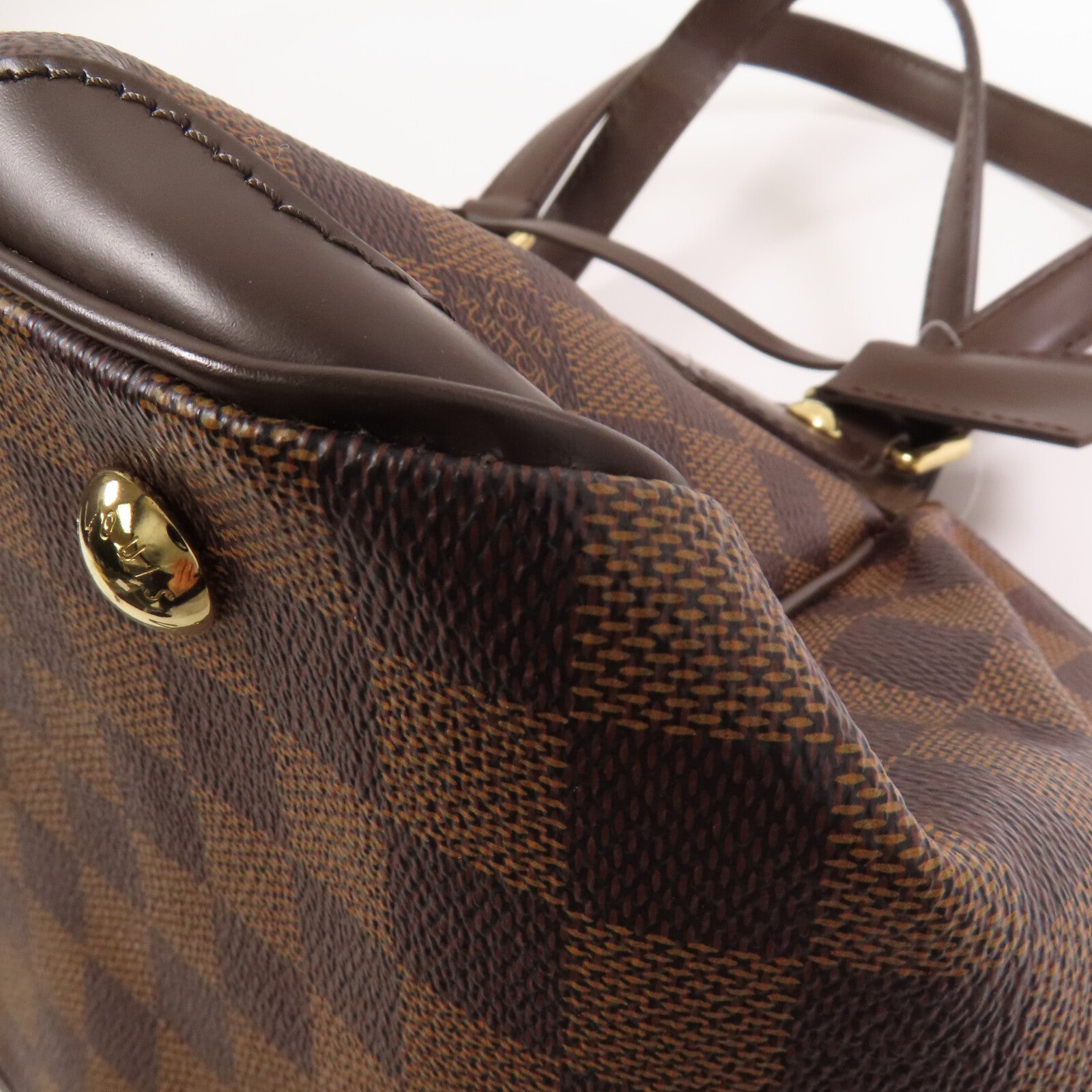LOUIS VUITTON Damier Ebene Verona PM金扣手挽袋