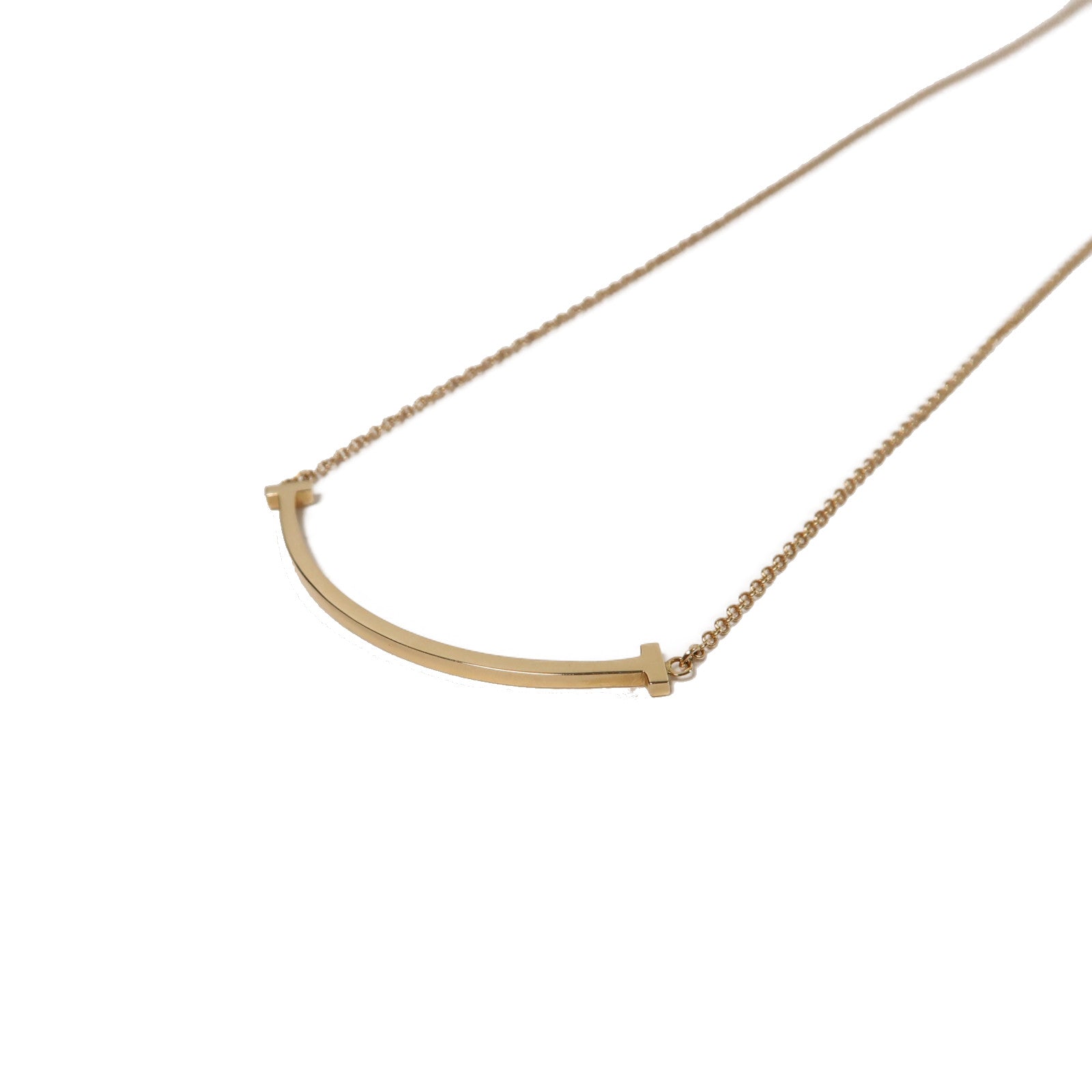 TIFFANY＆CO 18K玫瑰金T Smile Small Necklace項鍊玫瑰金色