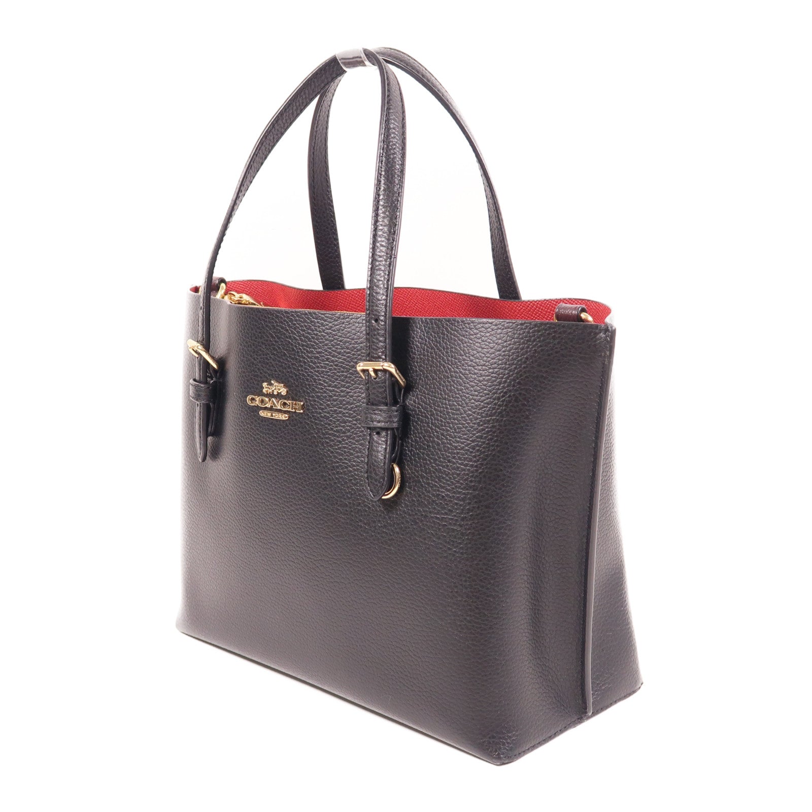 COACH 皮革2 Way Shoulder Bag金扣手挽肩背兩用袋黑色