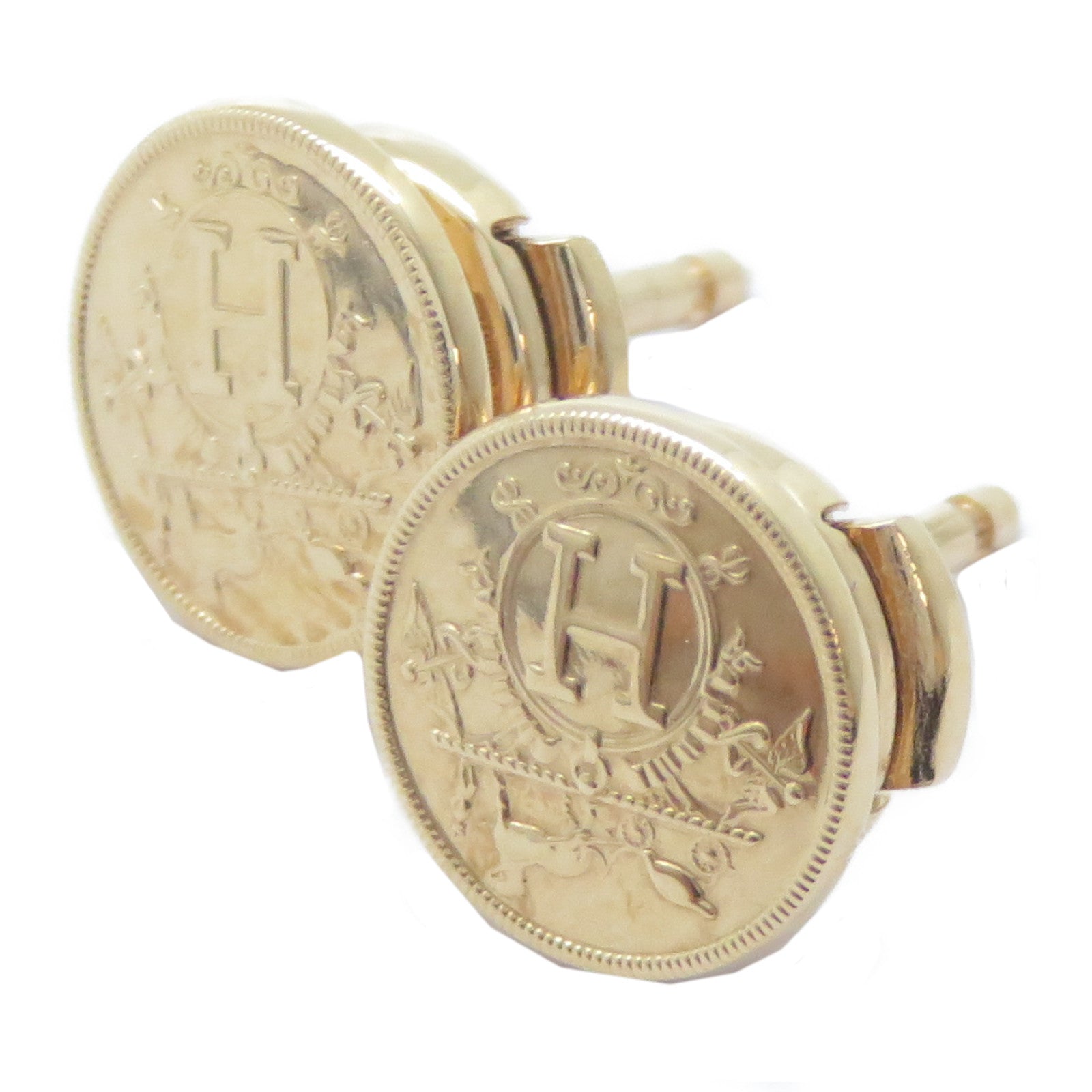 HERMES 18K玫瑰金Ex-Libris Earrings耳環