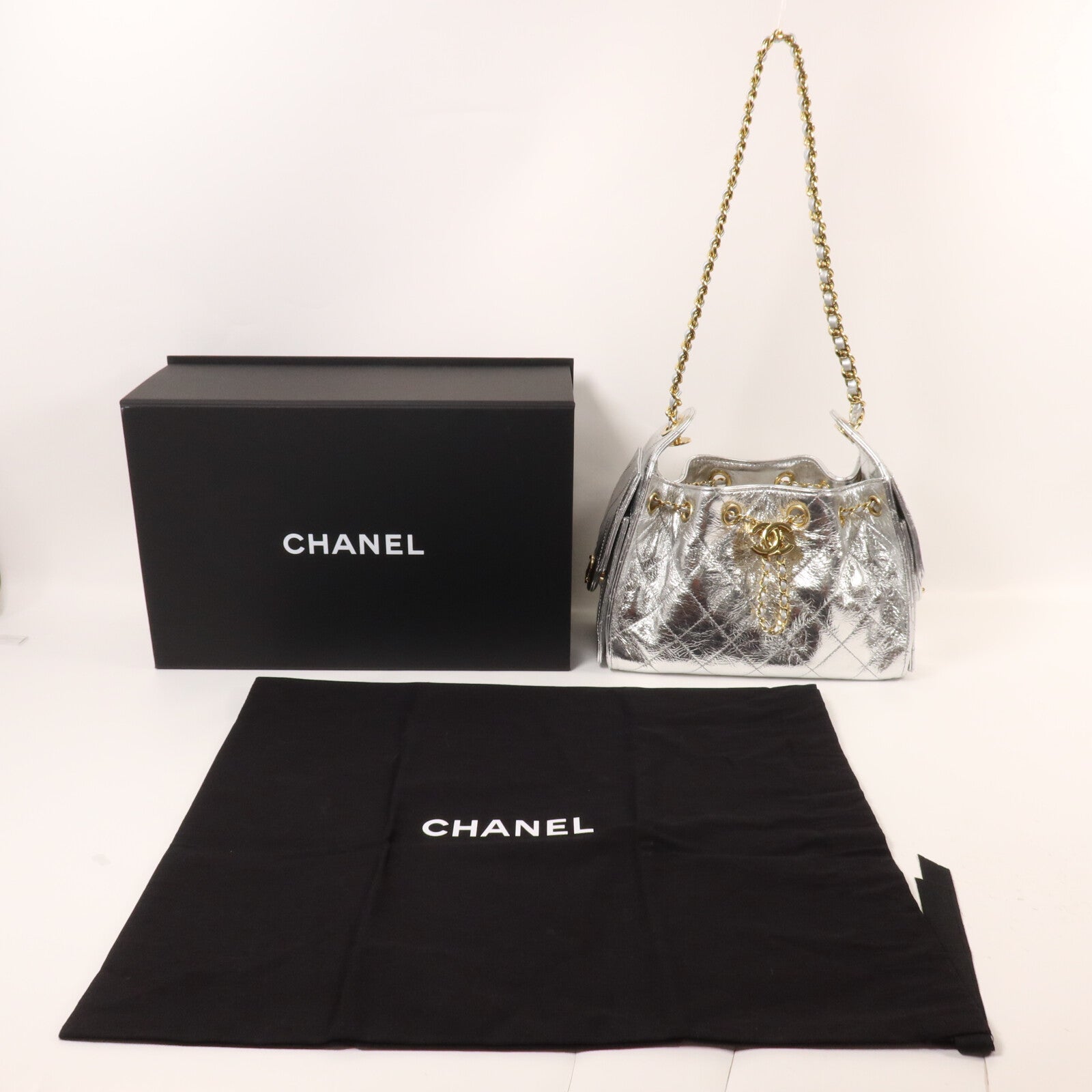 CHANEL 牛皮皮革Chanel 25 Mini鏈帶肩背袋