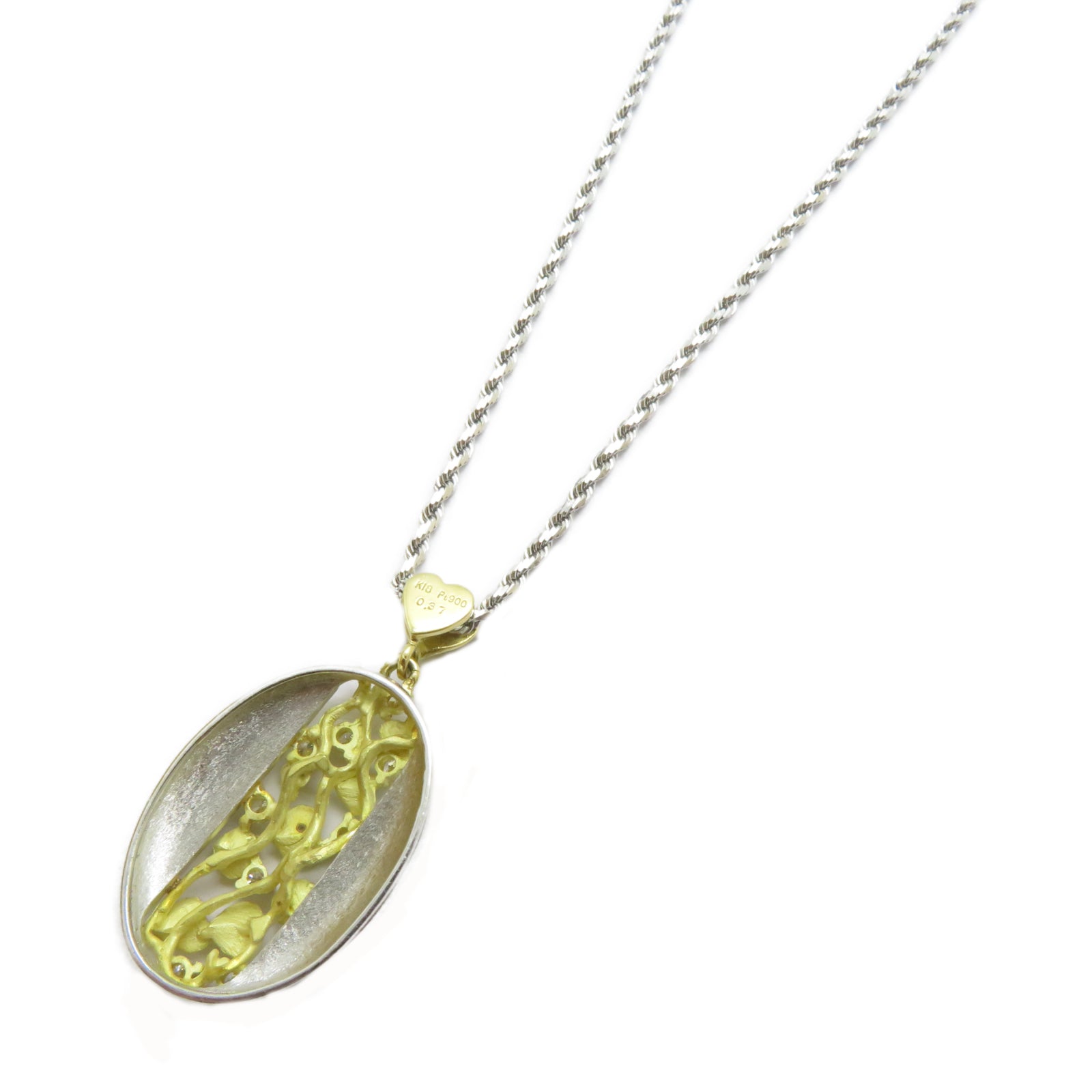 JEWELRY 【激減優惠】PT900鉑金/18K黃金Diamond Necklace 0.37ct鑽石項鍊