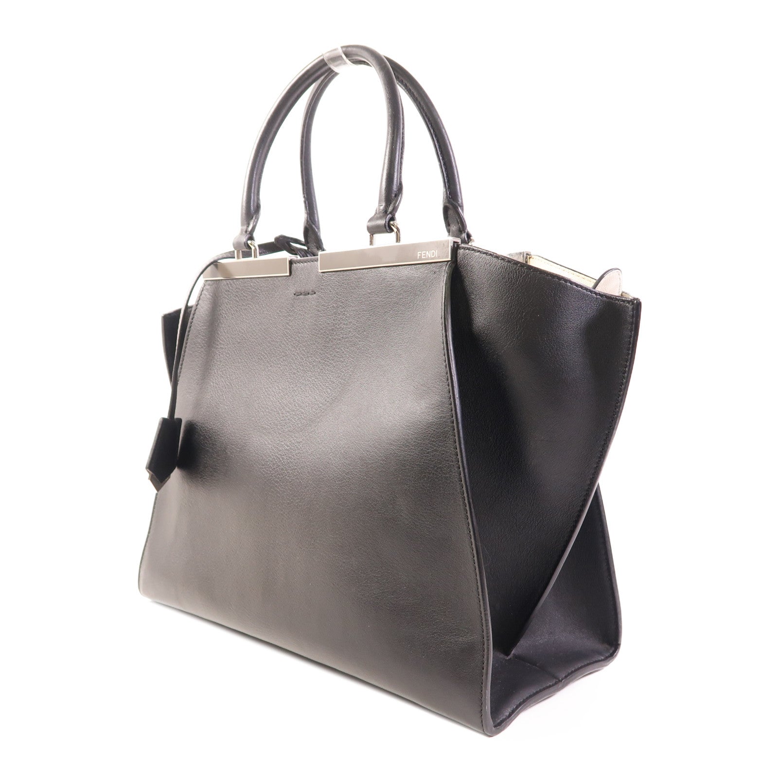 FENDI 牛皮皮革2 Way Shoulder Bag銀扣手挽肩背兩用袋