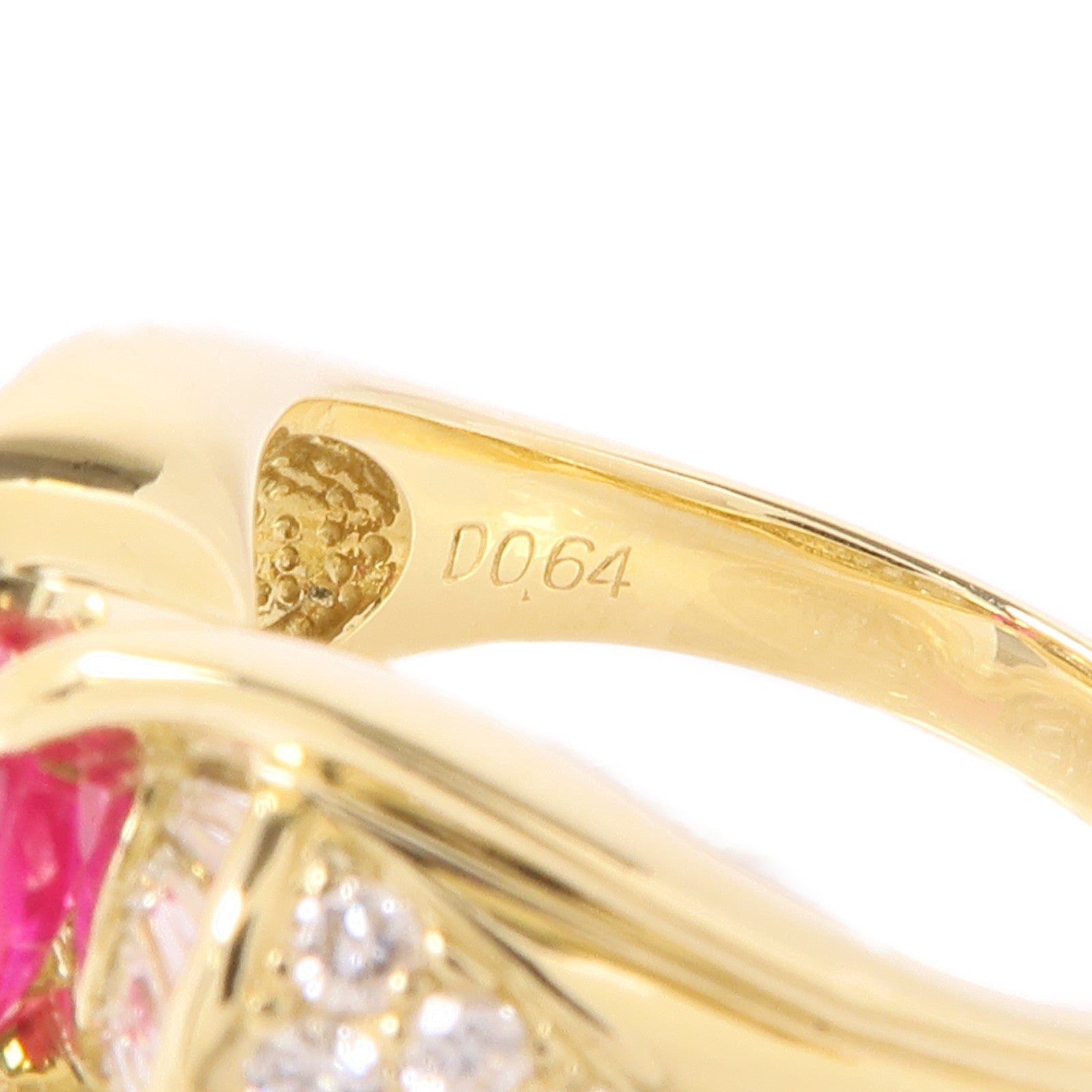 JEWELRY Ruby Diamond Ring 18K Yellow Gold US#6