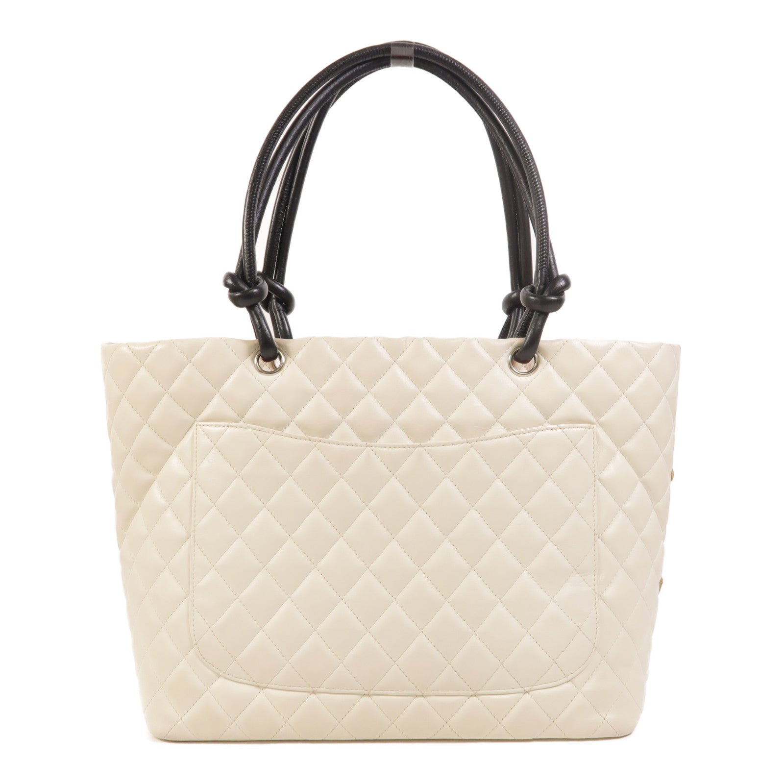 CHANEL 牛皮皮革/蛇皮皮革Cambon Tote Bag銀扣肩背袋