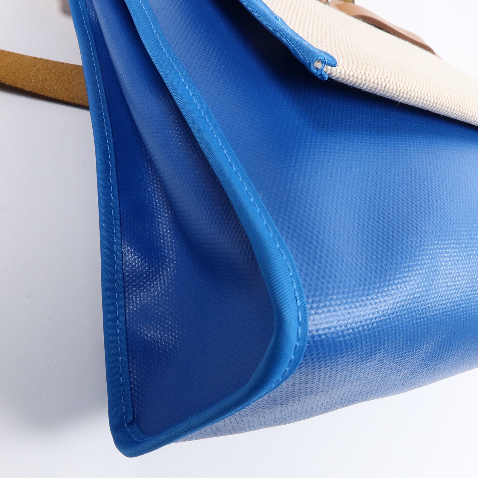 HERMES Toile Berline Herbag PM手挽肩背兩用袋Bleu Izmir