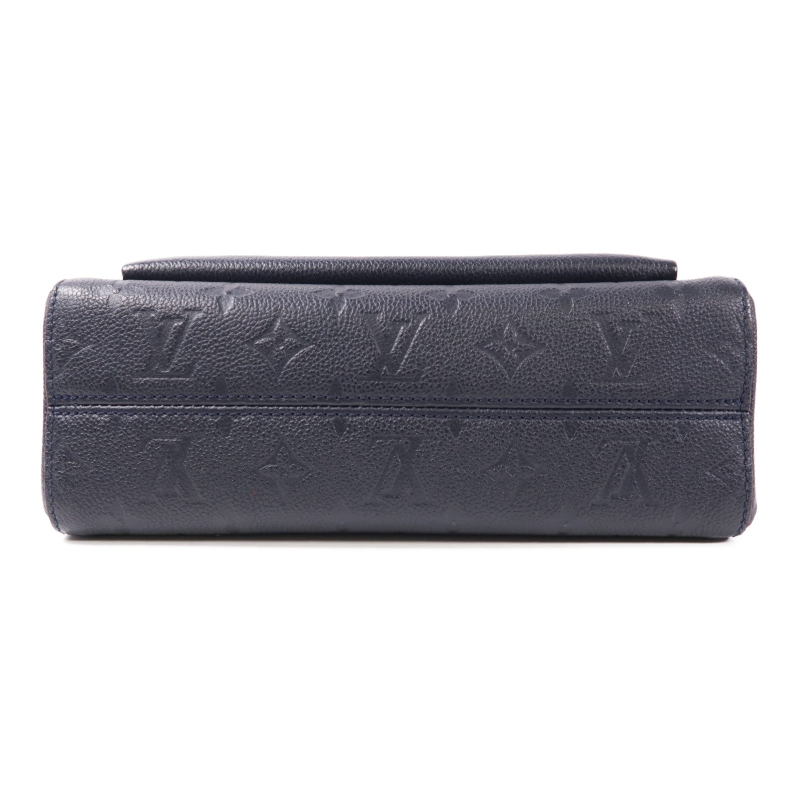 LOUIS VUITTON Monogram Empreinte Vavin PM金扣鏈帶肩背袋深藍色