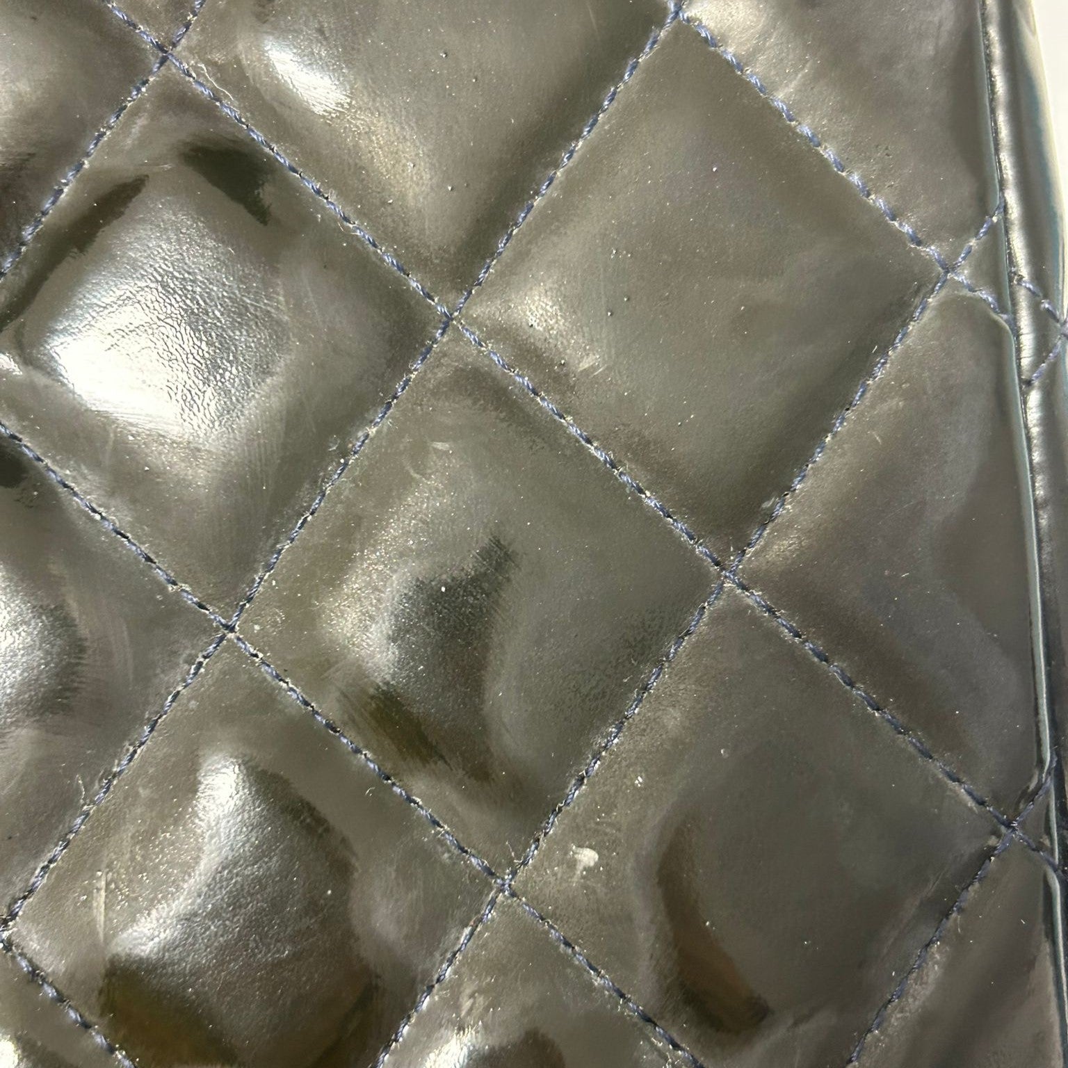 CHANEL CC SHW Maxi Classic Chain Shoulder Bag A5860 Patent Leather Dark Green