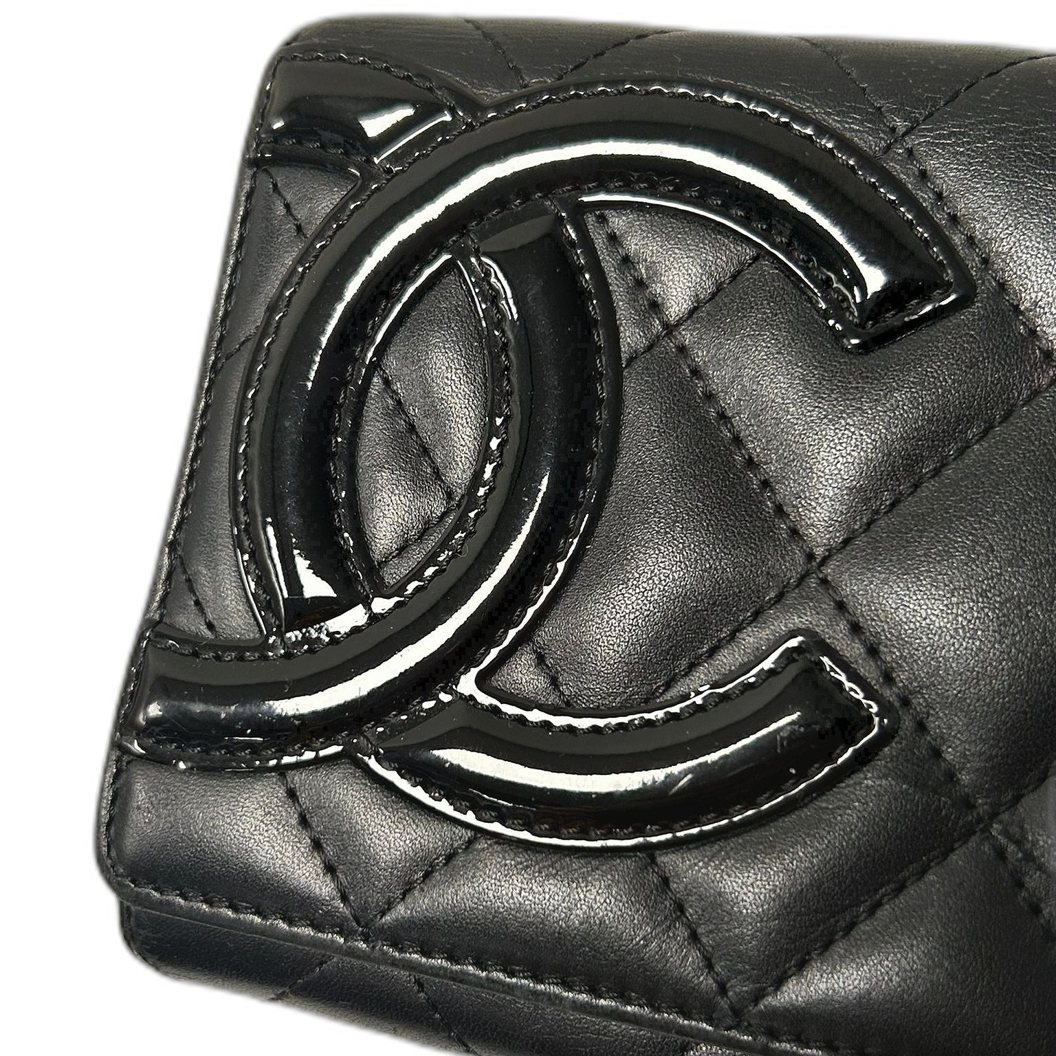 CHANEL 【激減優惠】牛皮皮革Cambon Long Wallet銀扣長錢包