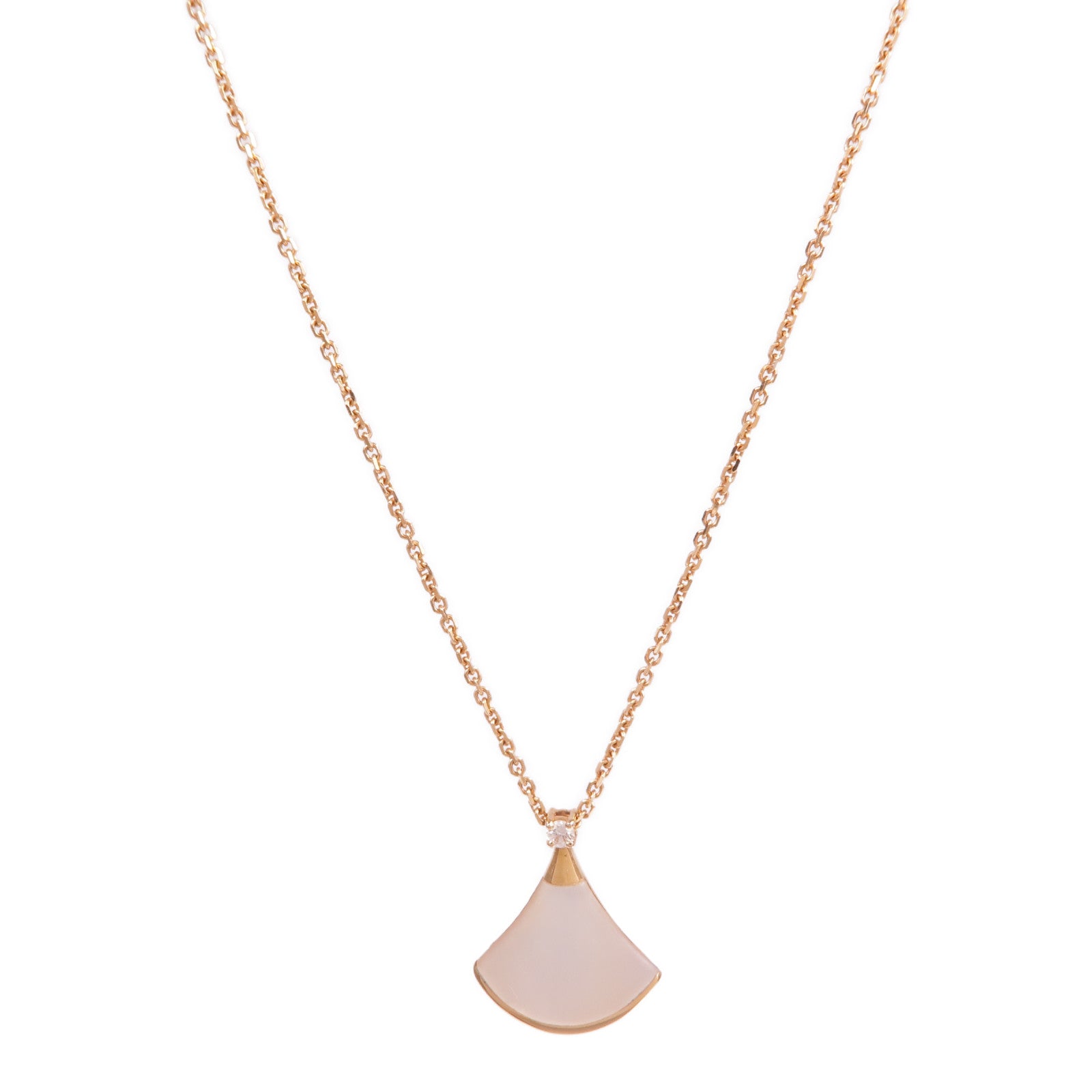 BVLGARI 18K玫瑰金Divas' Dream Mother of Pearl Diamond Necklace珍珠母貝/鑽石珍珠項鍊