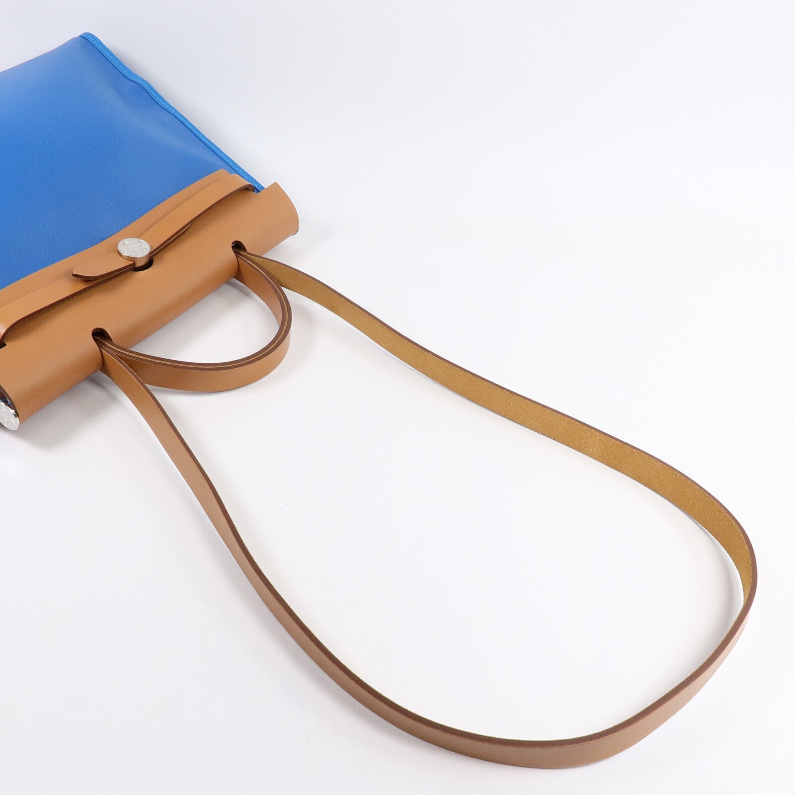 HERMES Toile Berline Herbag PM手挽肩背兩用袋Bleu Izmir