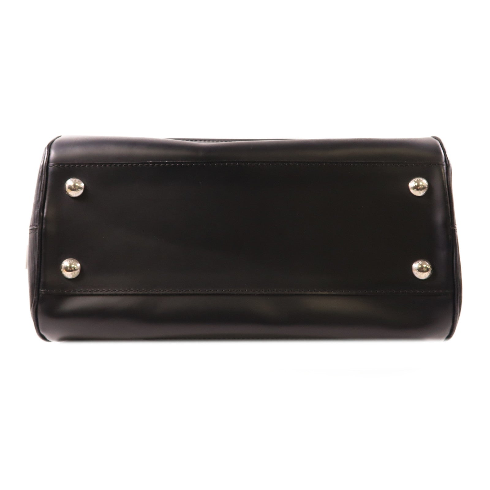 LOUIS VUITTON Epi Bowling Montaigne銀扣手挽袋黑色