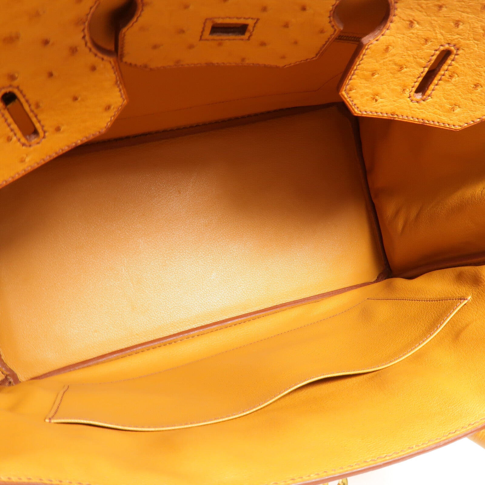 HERMES 鴕鳥皮革Birkin 35手挽袋Gold