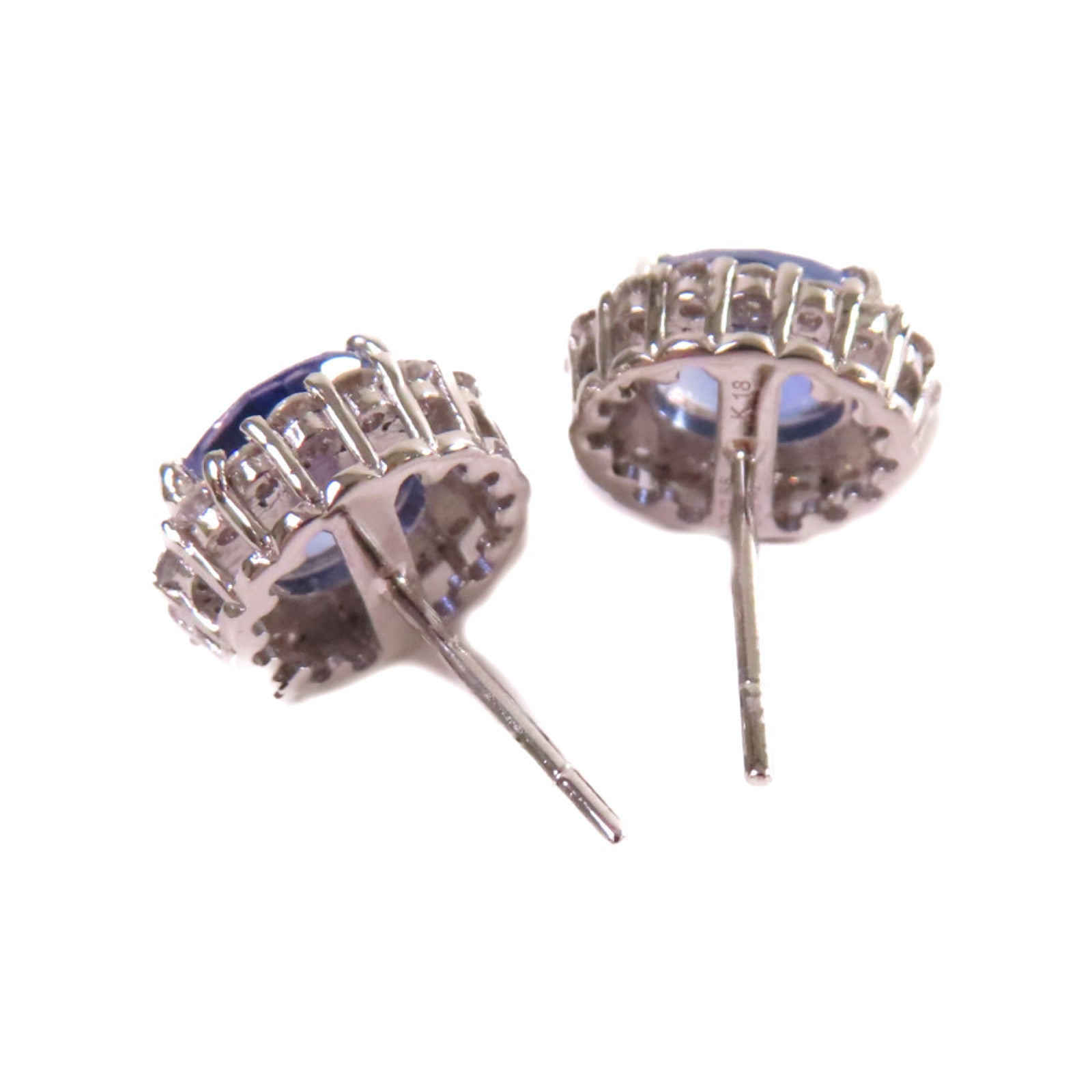 JEWELRY 【激減優惠】18K白金/3.42ct藍寶石/0.66ct鑽石Sapphire Earrings耳環