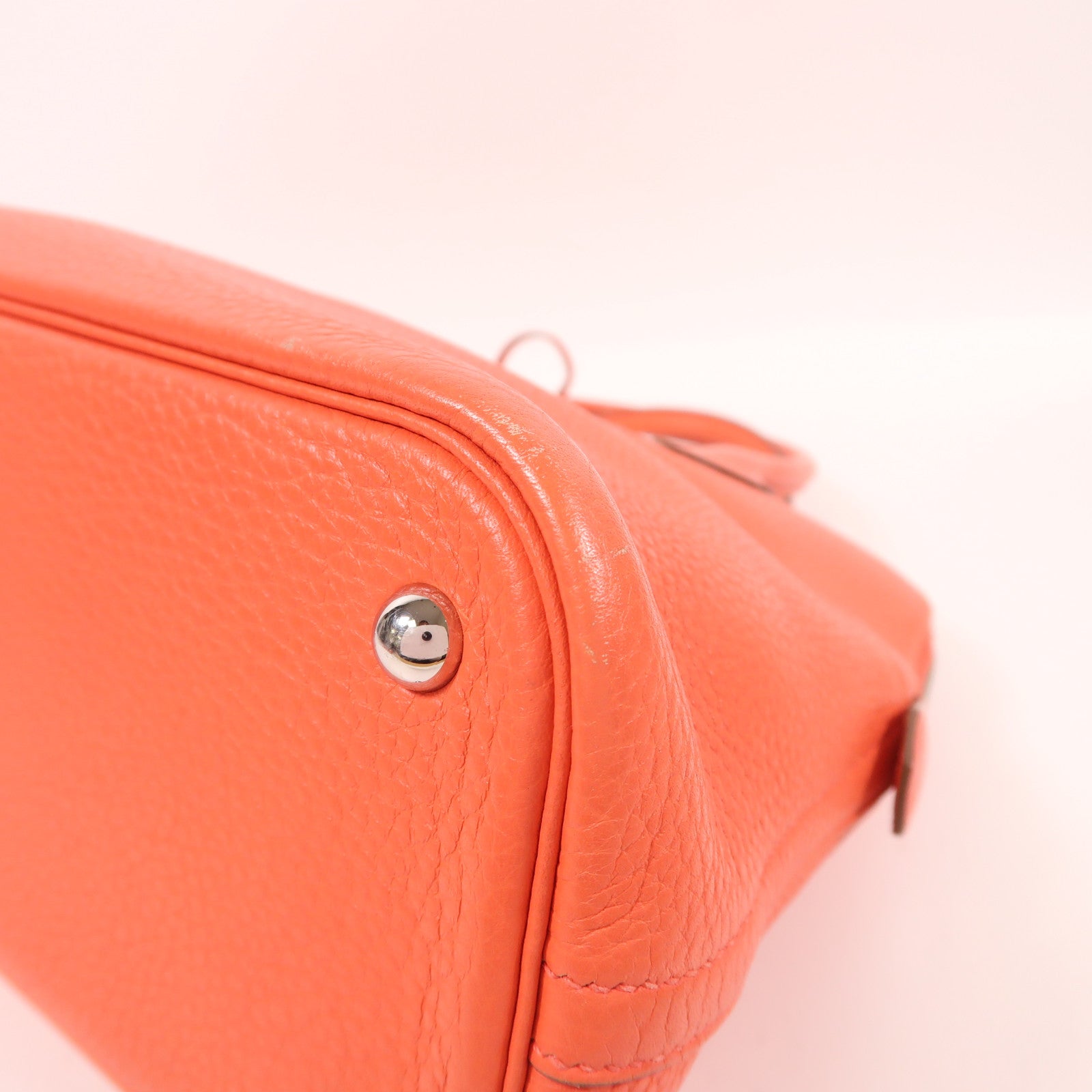 HERMES Clemence皮革Bolide 31銀扣手挽肩背兩用袋Rose Jaipur