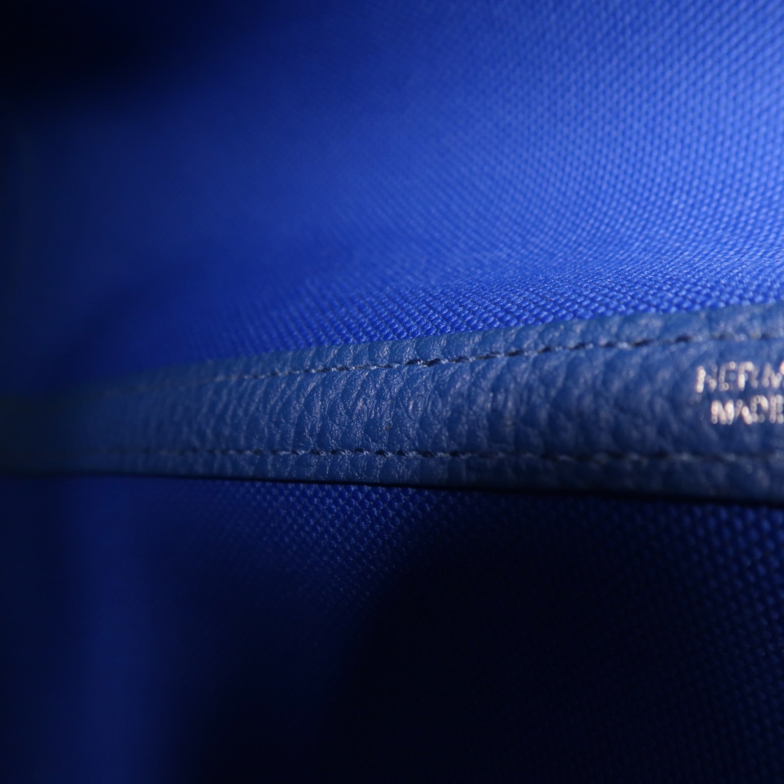 HERMES 帆布Garden Party TPM銀扣手挽袋Bleu France