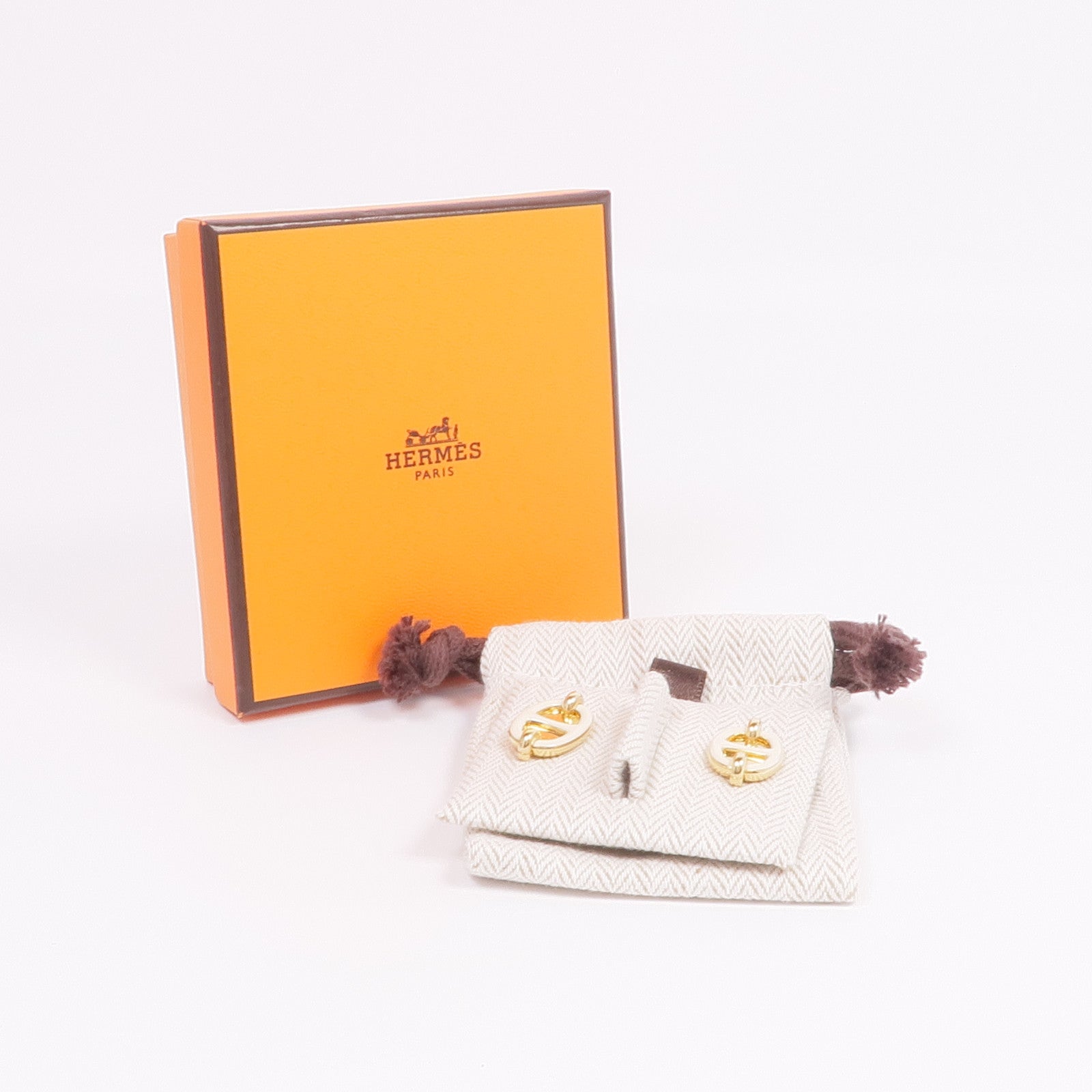 HERMES 【激減優惠】金屬Mini Maillon Earrings耳環
