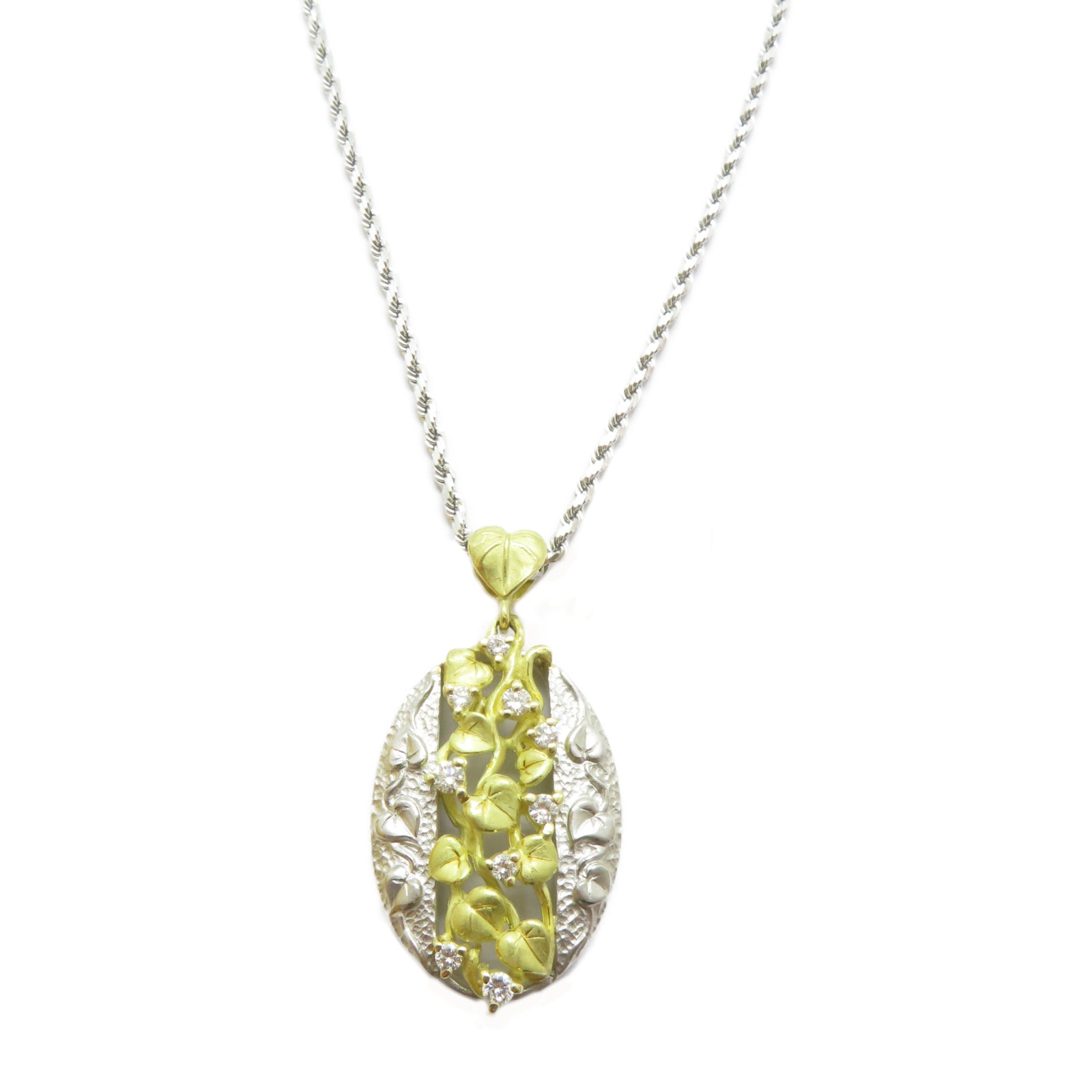 JEWELRY 【激減優惠】PT900鉑金/18K黃金Diamond Necklace 0.37ct鑽石項鍊