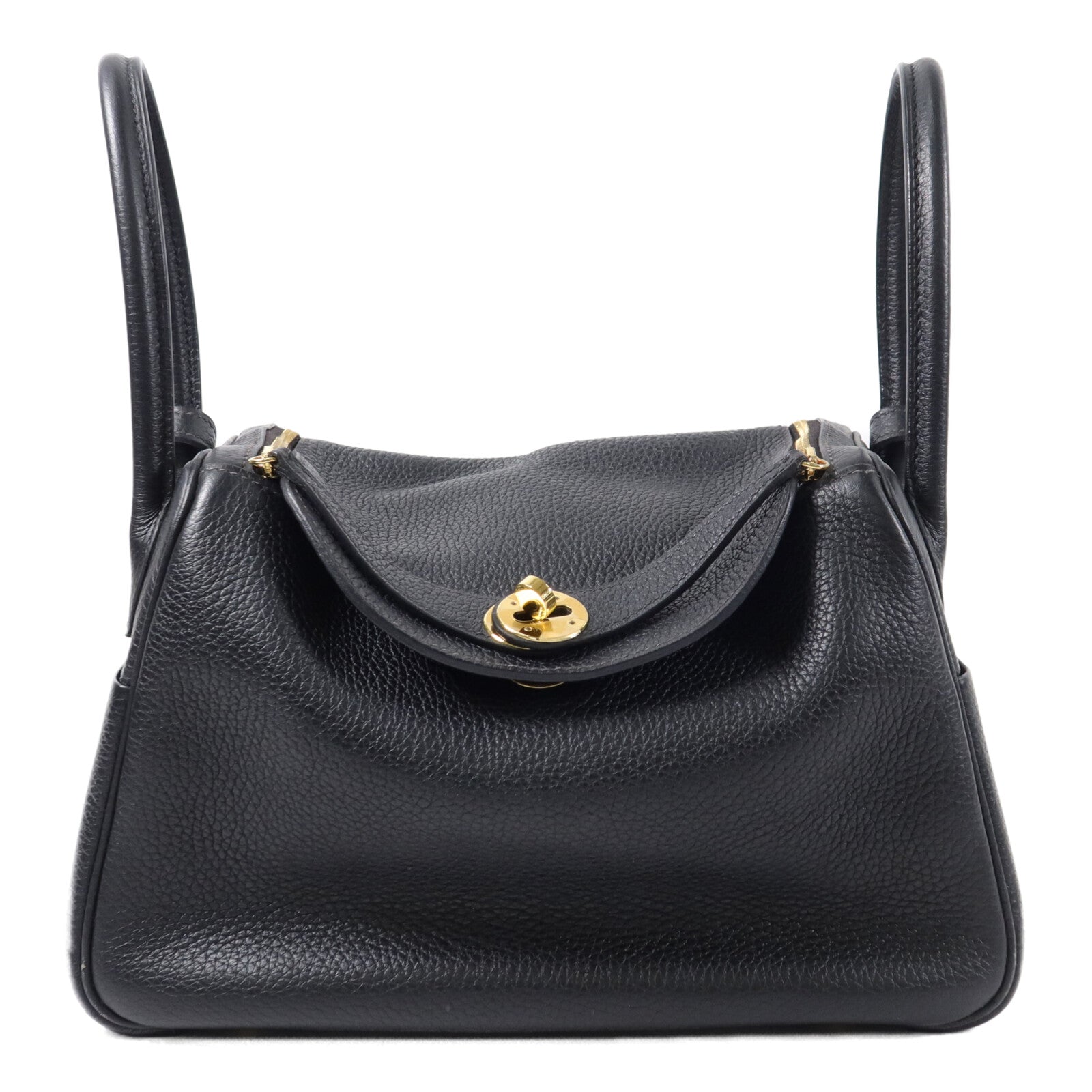 HERMES Clemence皮革Lindy 26手挽肩背兩用袋Noir