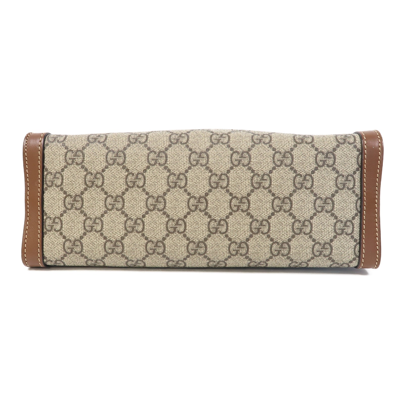 GUCCI 塗層帆布Padlock Small金扣鏈帶肩背袋啡色