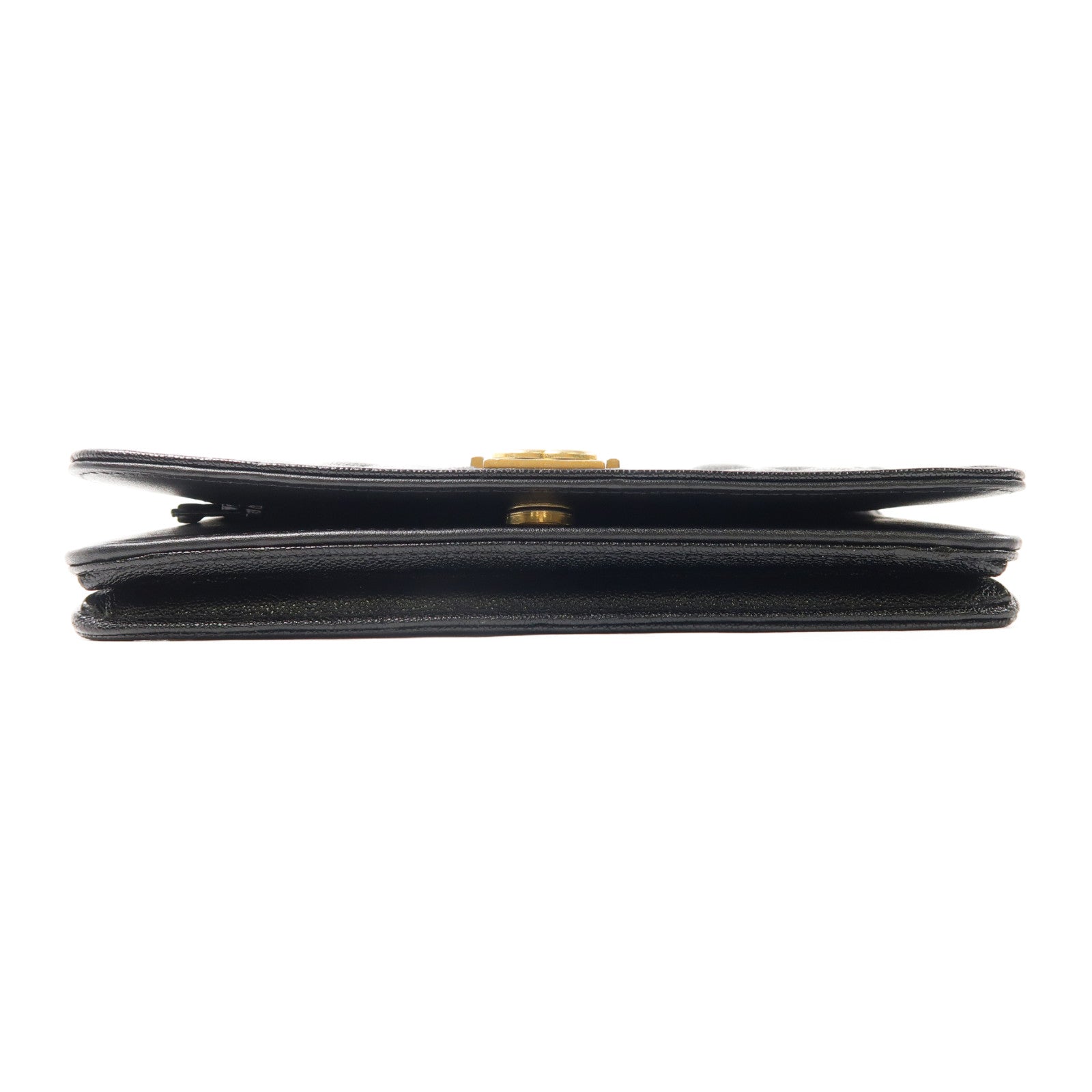 CHANEL 菱格牛皮皮革WOC Wallet On Chain金扣鏈帶肩背袋黑色