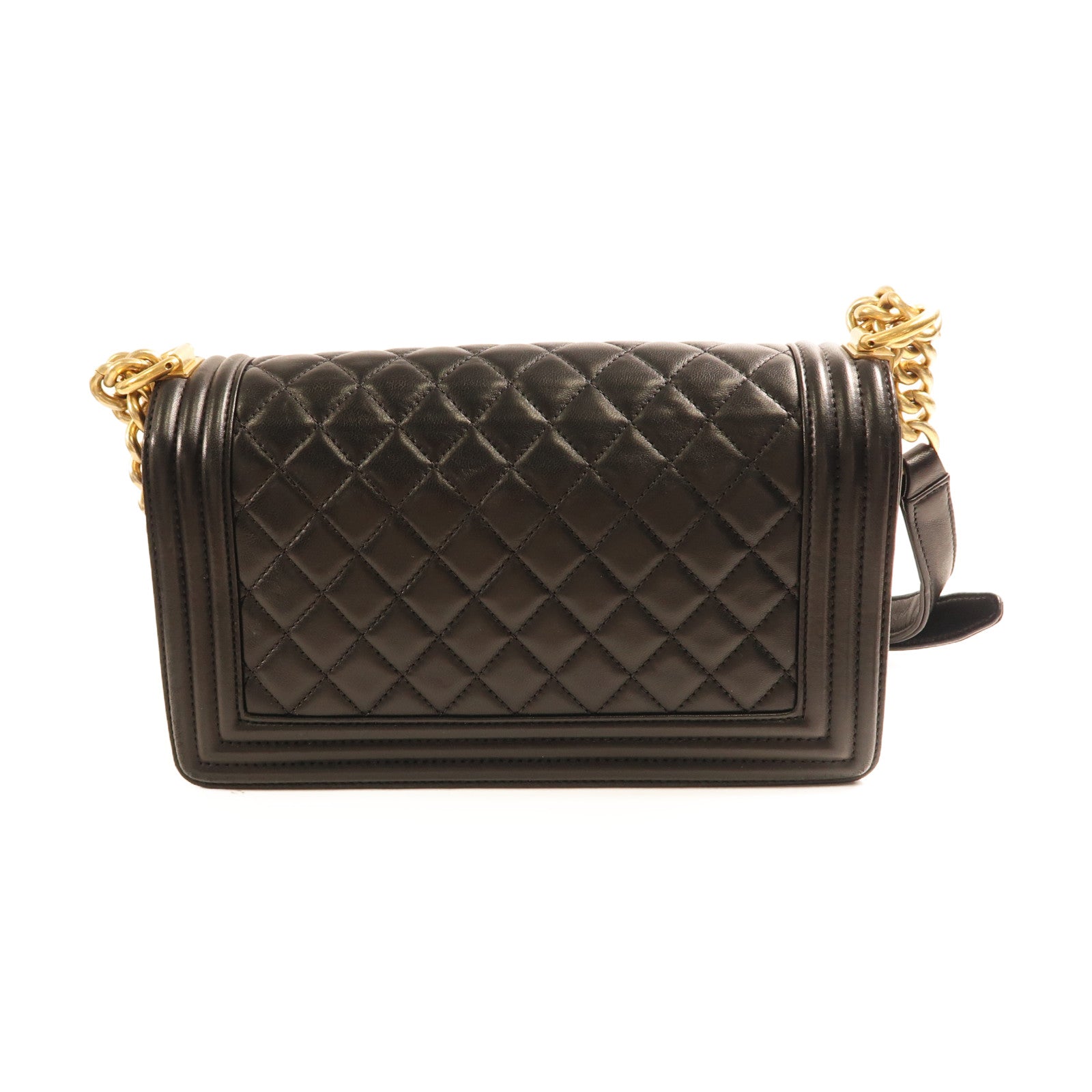 CHANEL 【激減優惠】羊皮皮革Boy 25金扣鏈帶肩背袋