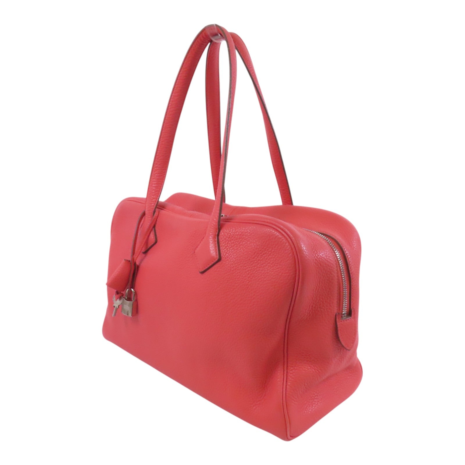 HERMES Clemence皮革Victolia銀扣手挽袋