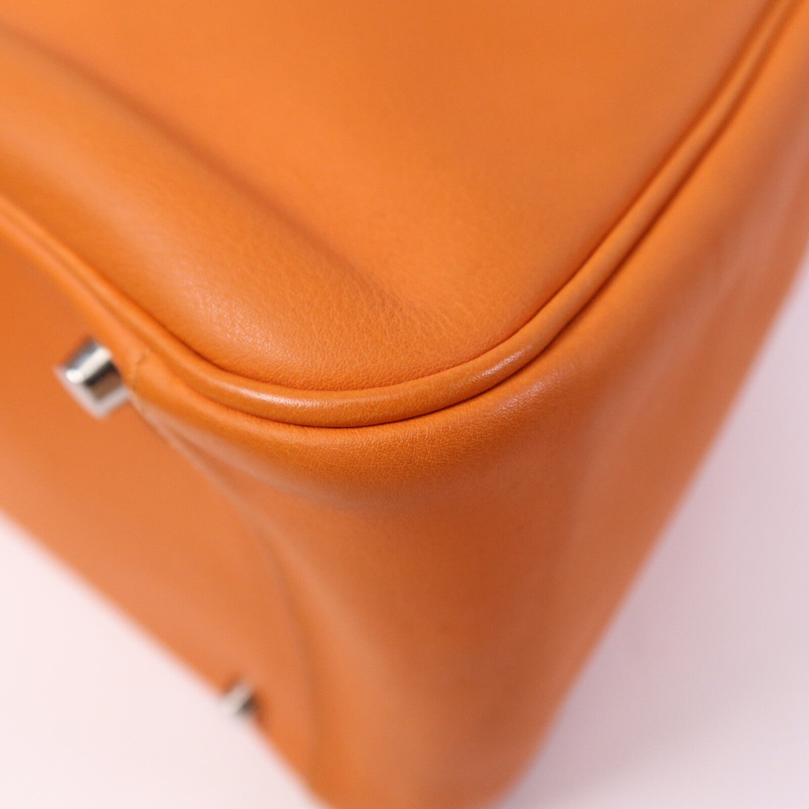 HERMES Swift皮革Lindy 34銀扣手挽肩背兩用袋Orange