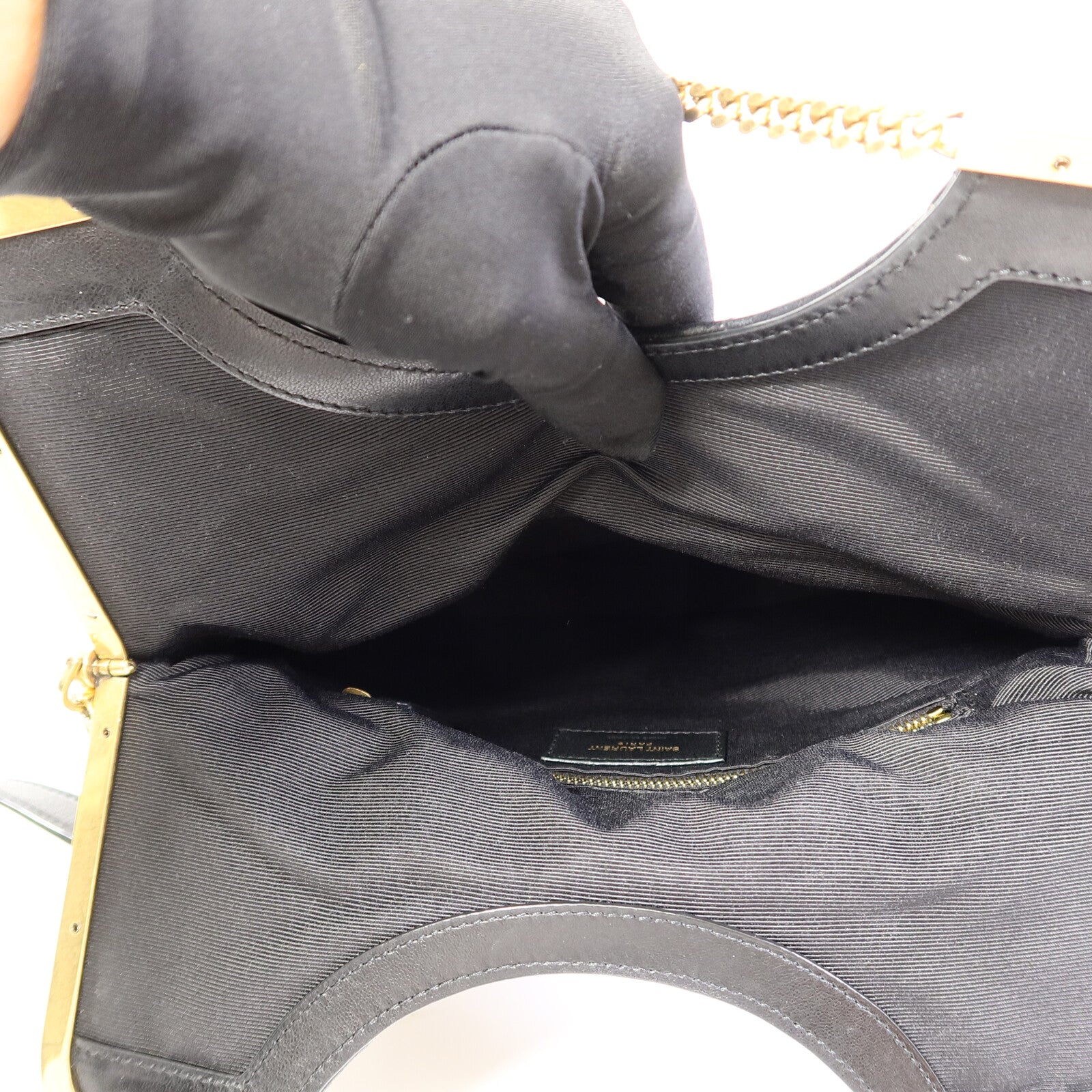 YVES SAINT LAURENT 羊皮皮革87 Frame Fold Over Shoulder Bag手挽肩背兩用袋