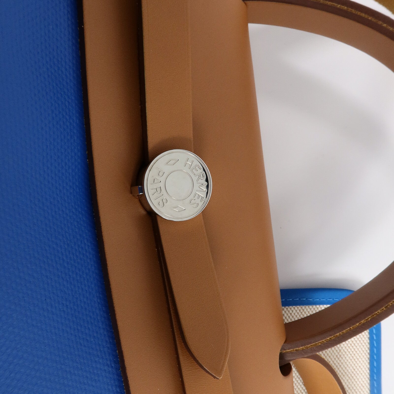 HERMES Toile Berline Herbag PM手挽肩背兩用袋Bleu Izmir