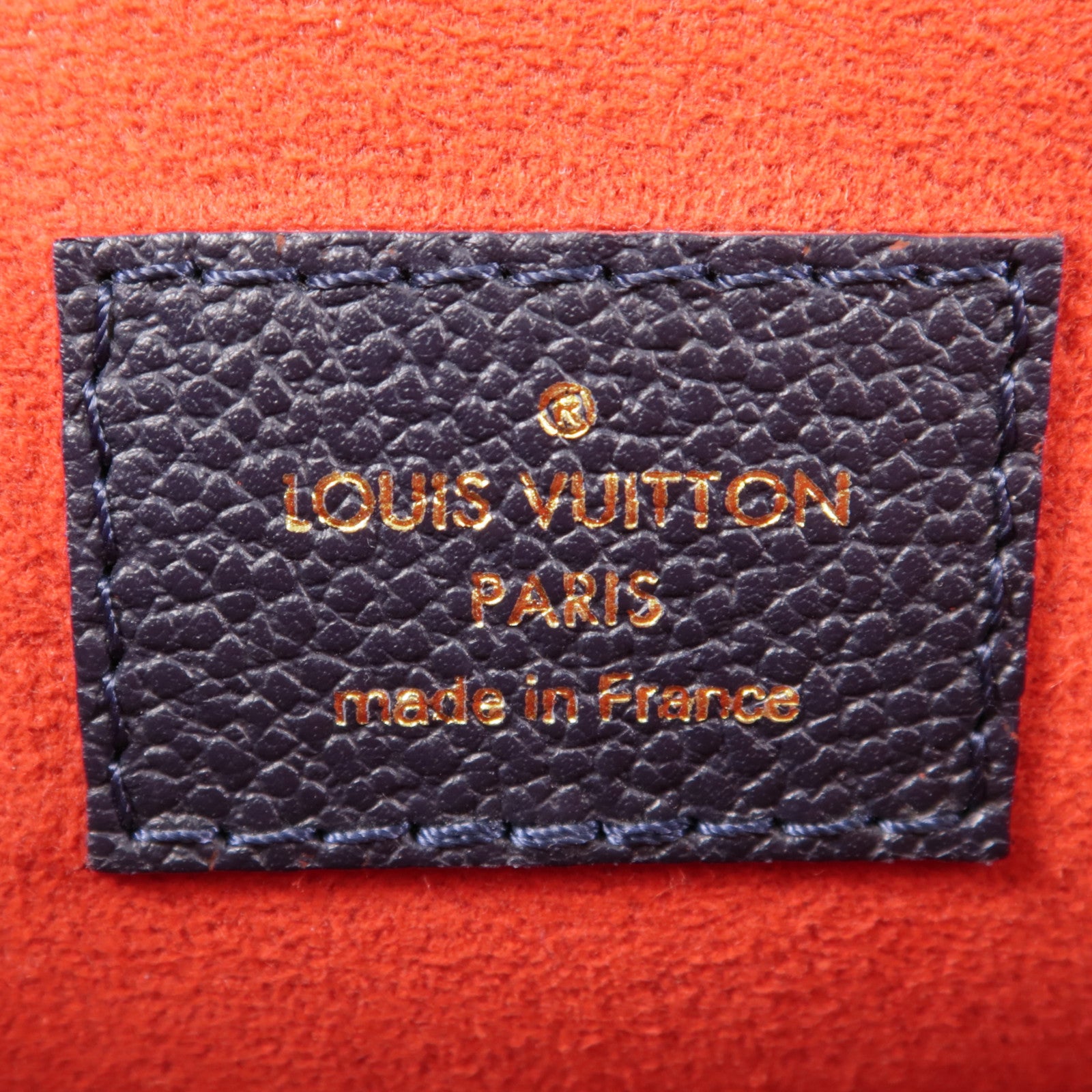 LOUIS VUITTON Monogram Empreinte Vavin PM金扣鏈帶肩背袋深藍色