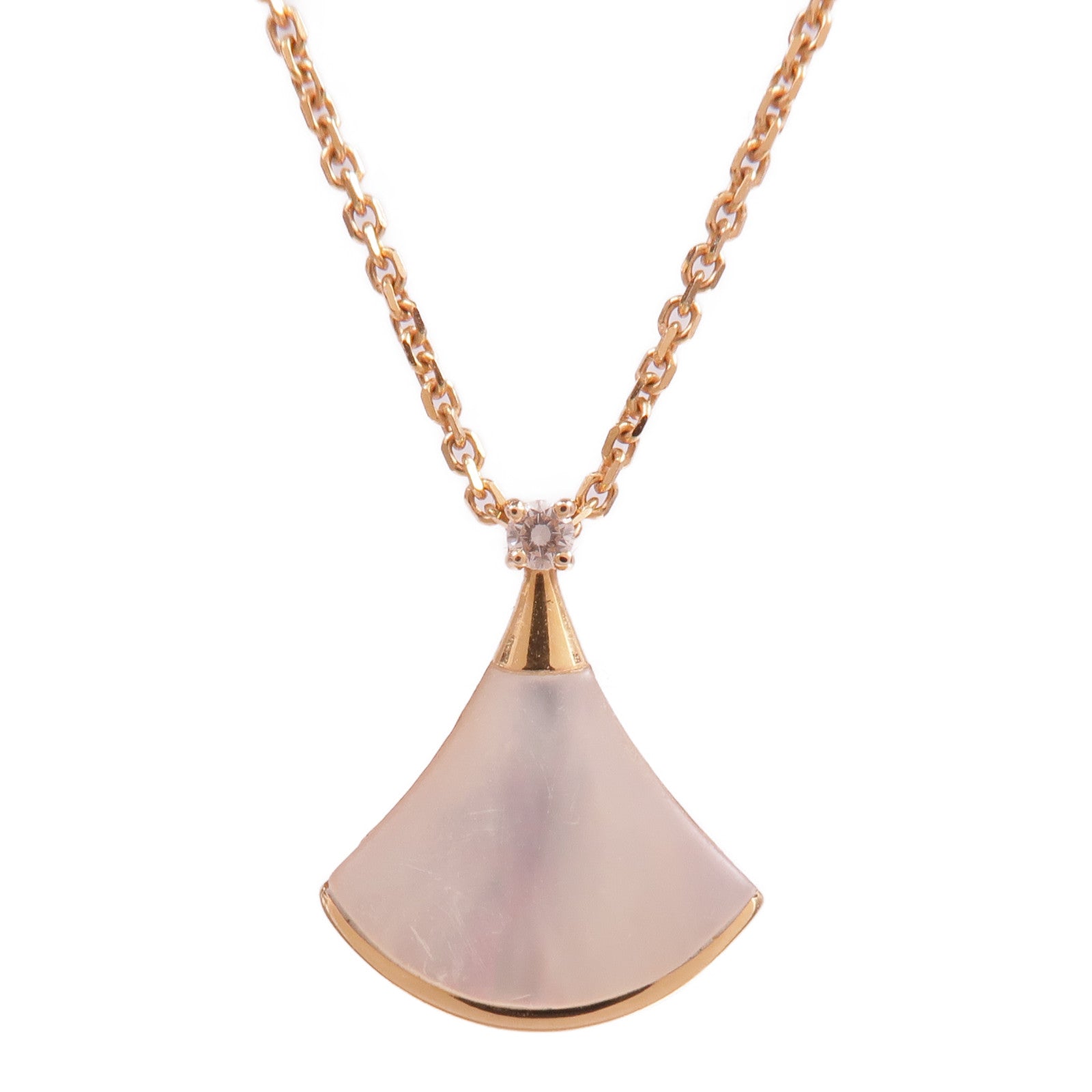 BVLGARI 18K玫瑰金Divas' Dream Mother of Pearl Diamond Necklace珍珠母貝/鑽石珍珠項鍊