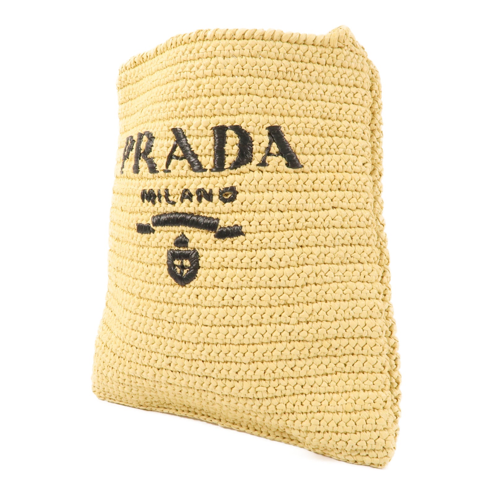 PRADA Raffia Crochet金扣肩背袋