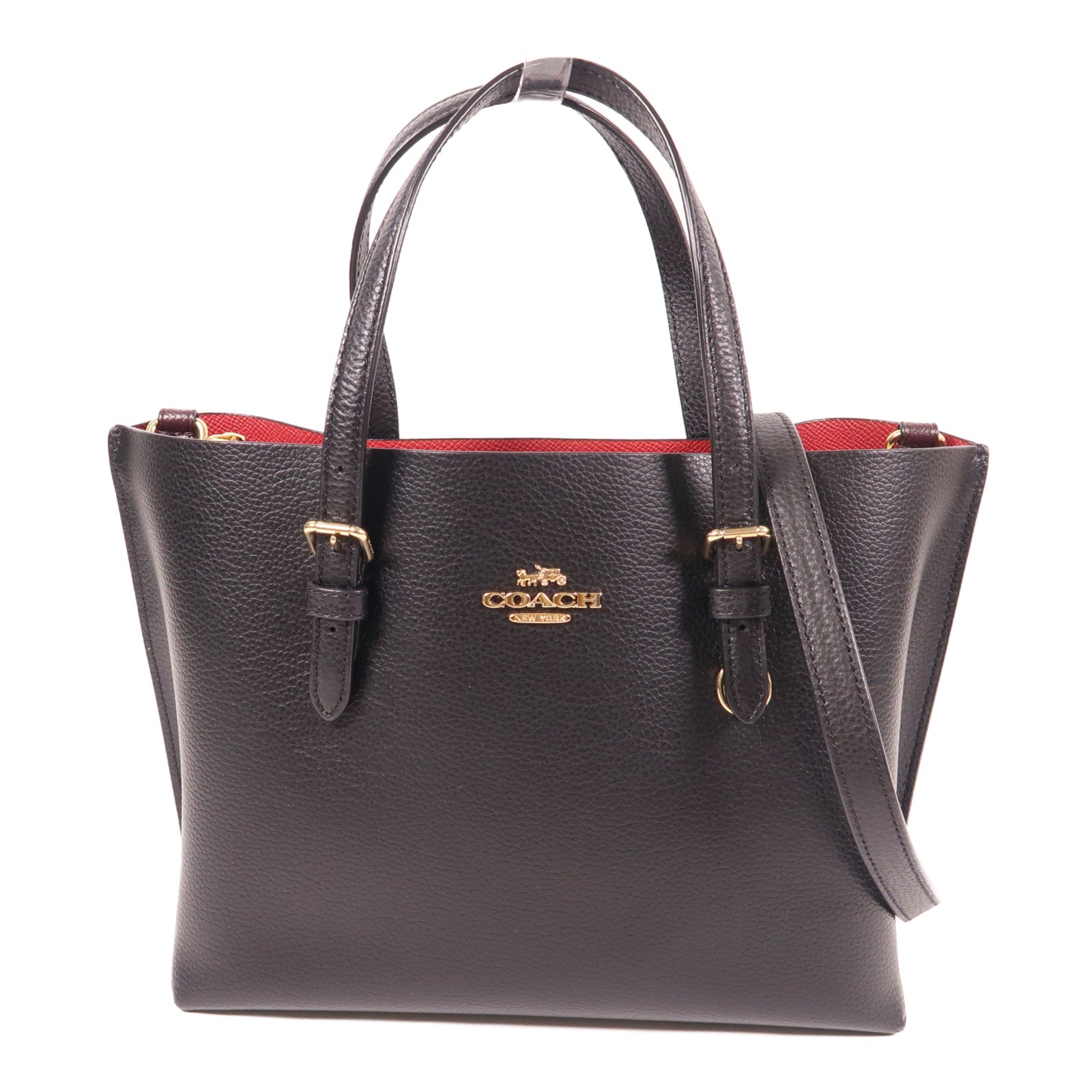 COACH 皮革2 Way Shoulder Bag金扣手挽肩背兩用袋黑色