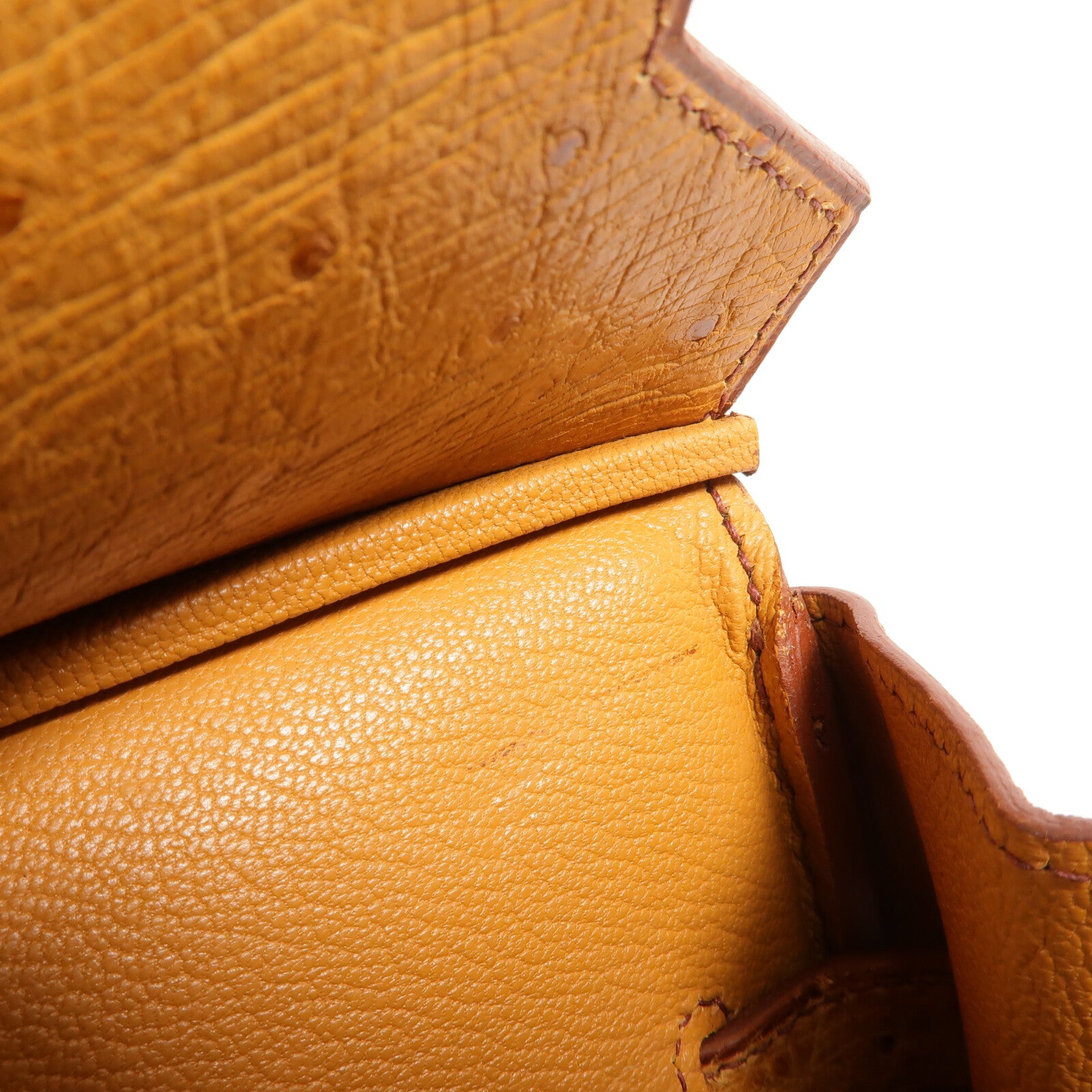HERMES 鴕鳥皮革Birkin 35手挽袋Gold