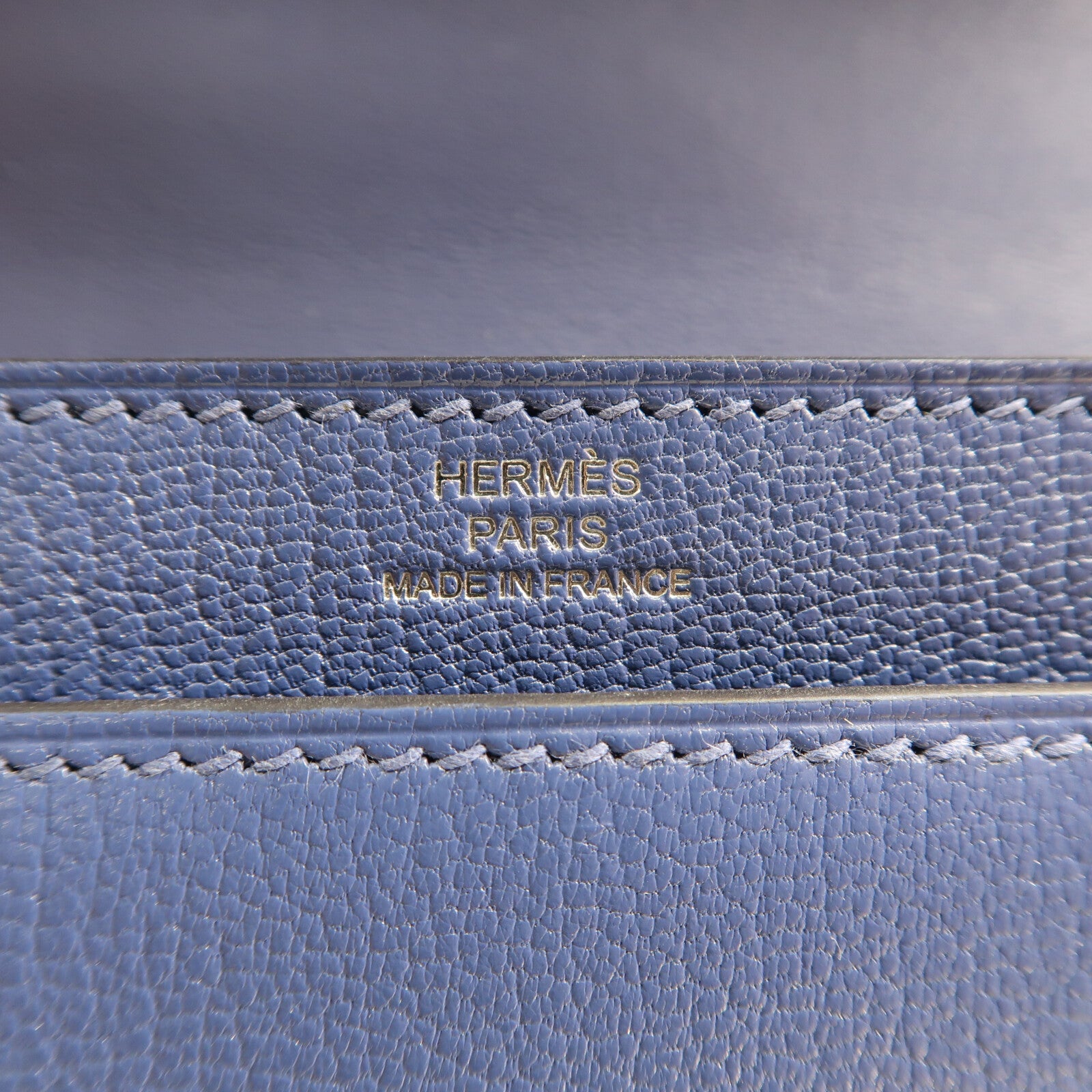 HERMES Chevre皮革Verrou Mini銀扣鏈帶肩背袋Bleu Brighton