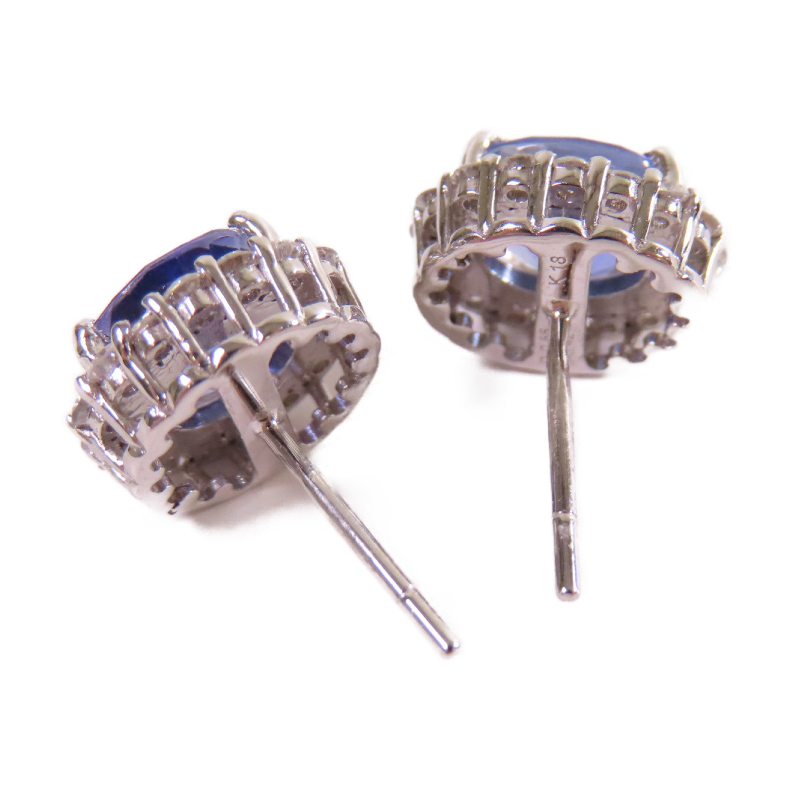 JEWELRY 【激減優惠】18K白金/3.42ct藍寶石/0.66ct鑽石Sapphire Earrings耳環