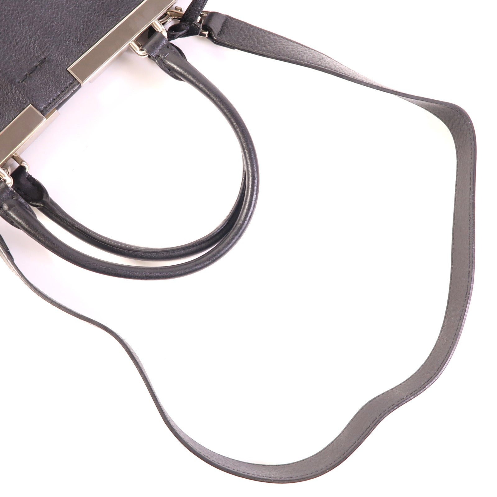 FENDI 牛皮皮革2 Way Shoulder Bag銀扣手挽肩背兩用袋