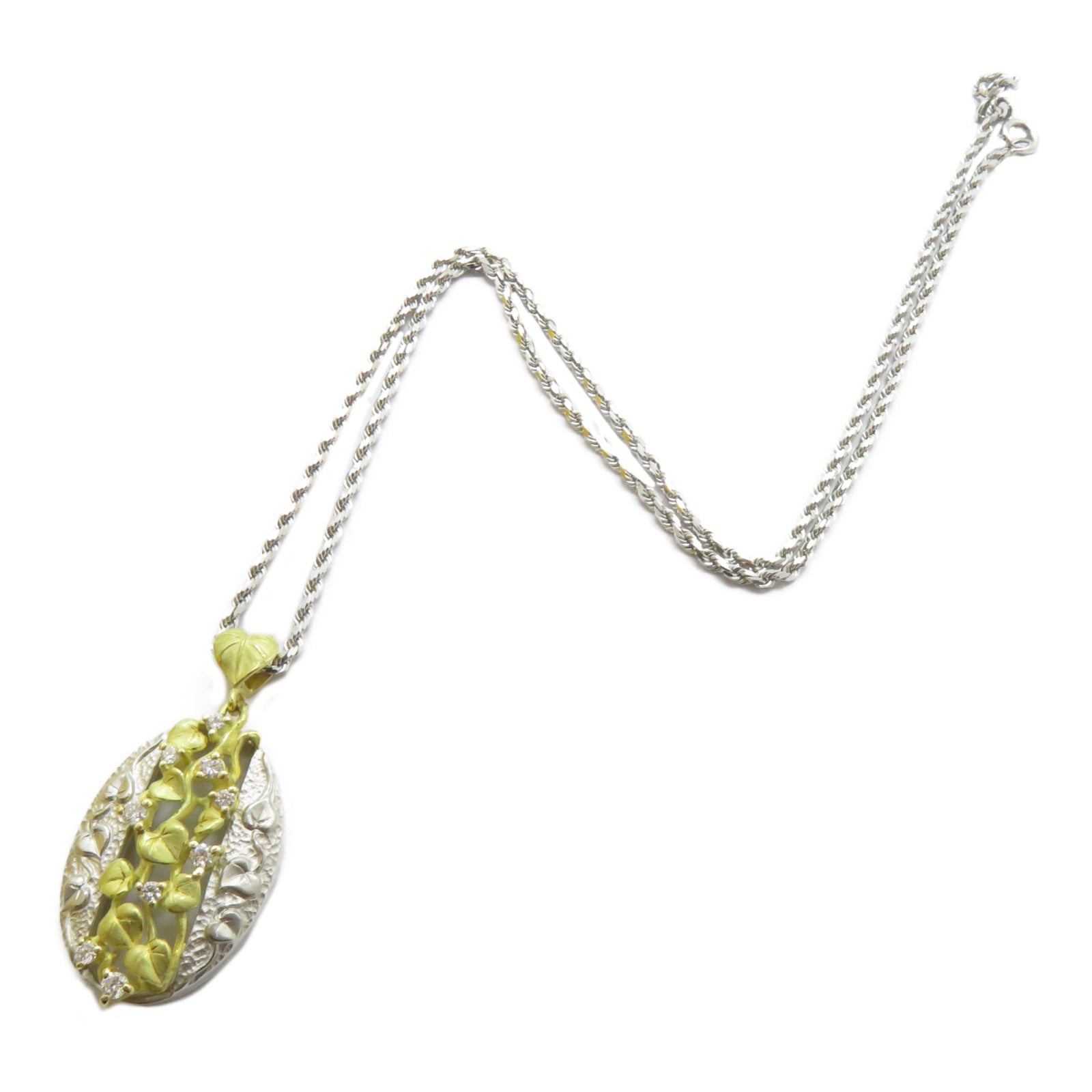 JEWELRY 【激減優惠】PT900鉑金/18K黃金Diamond Necklace 0.37ct鑽石項鍊