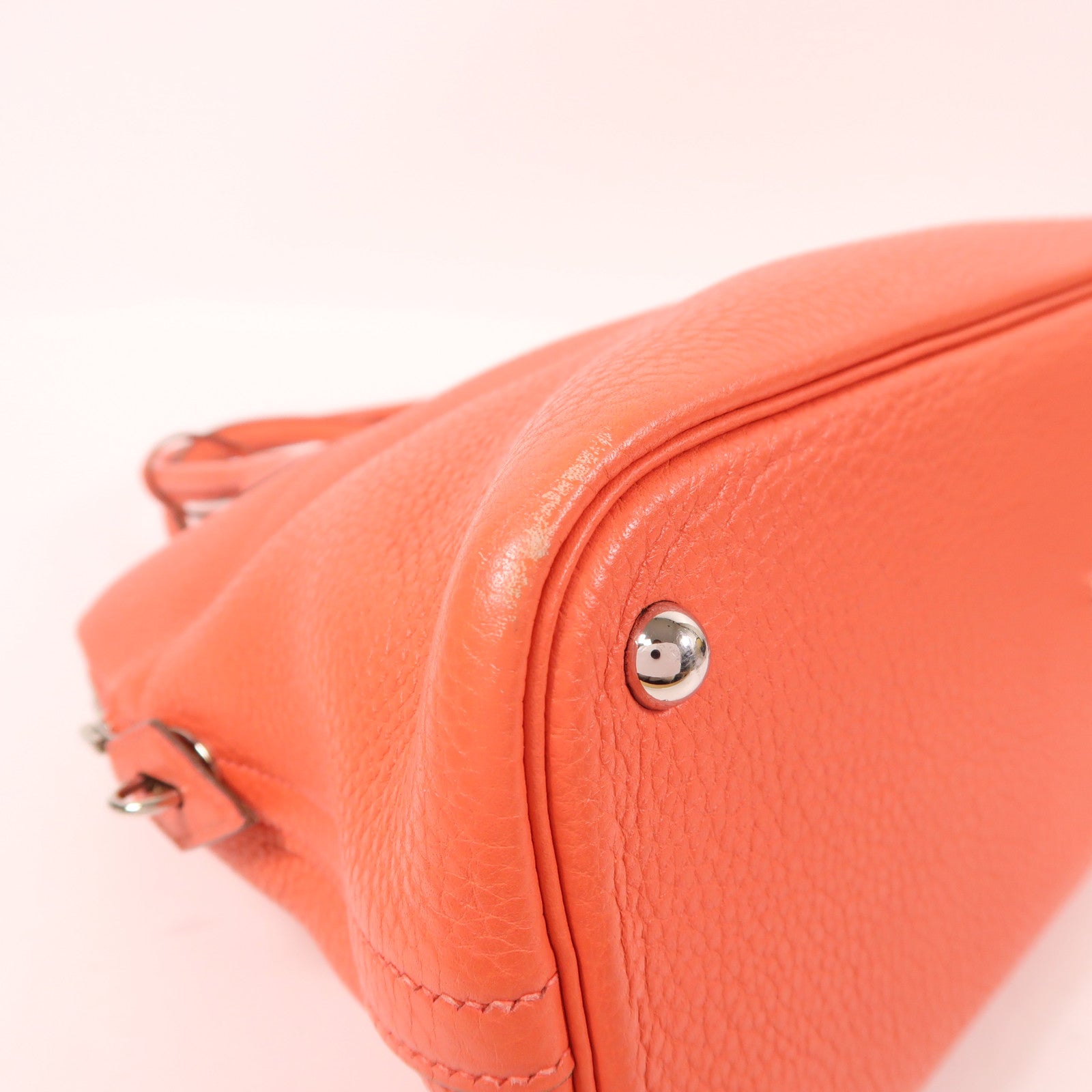 HERMES Clemence皮革Bolide 31銀扣手挽肩背兩用袋Rose Jaipur