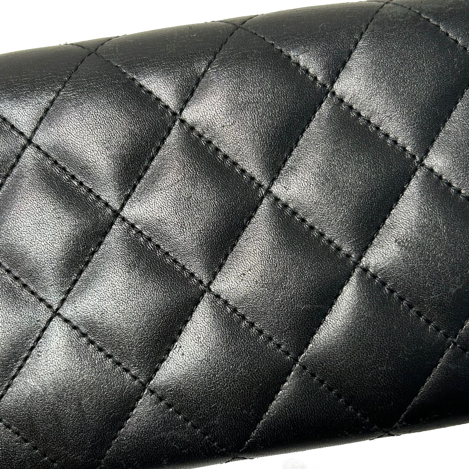 CHANEL 【激減優惠】牛皮皮革Cambon Long Wallet銀扣長錢包