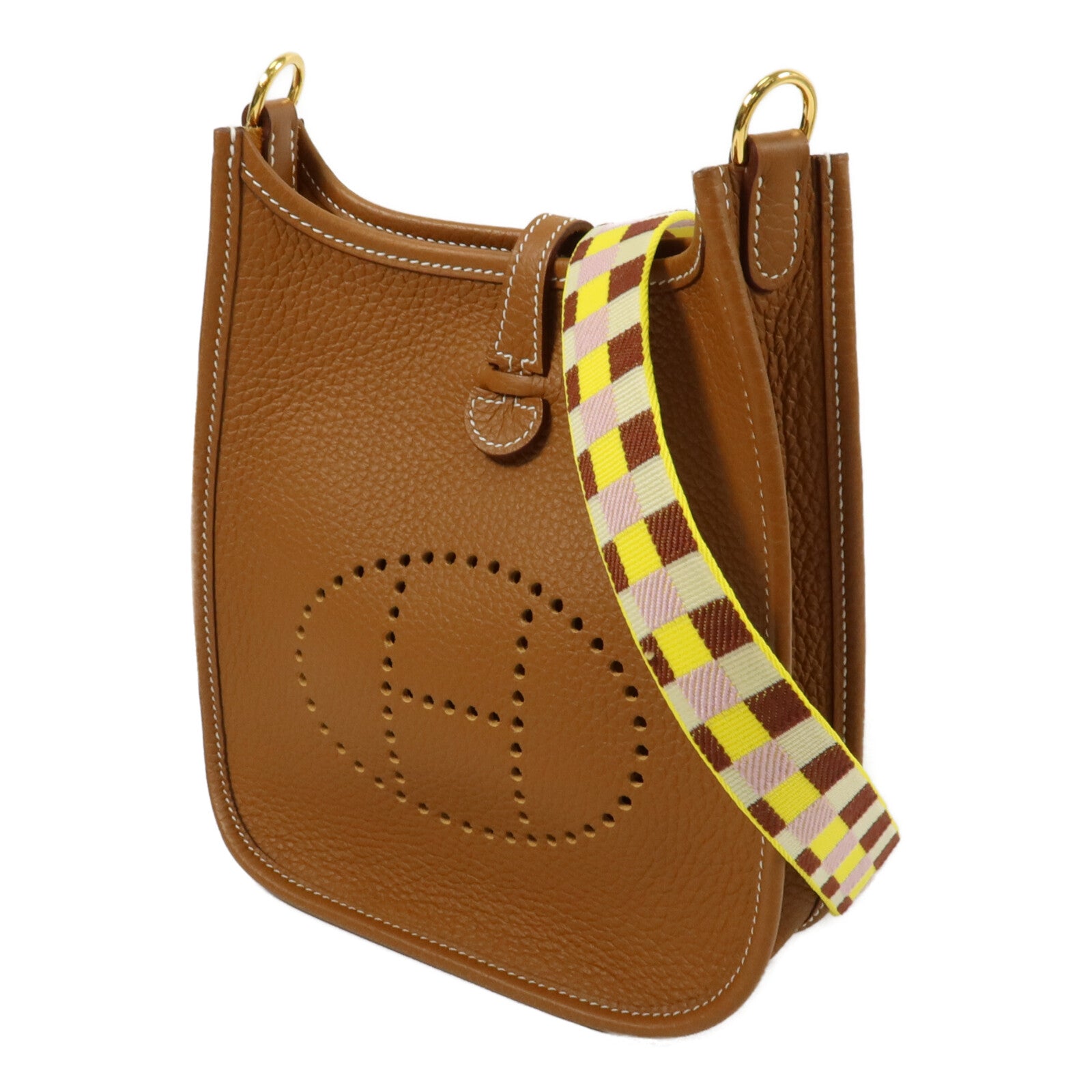 HERMES Clemence皮革Evelyne TPM肩背袋Gold