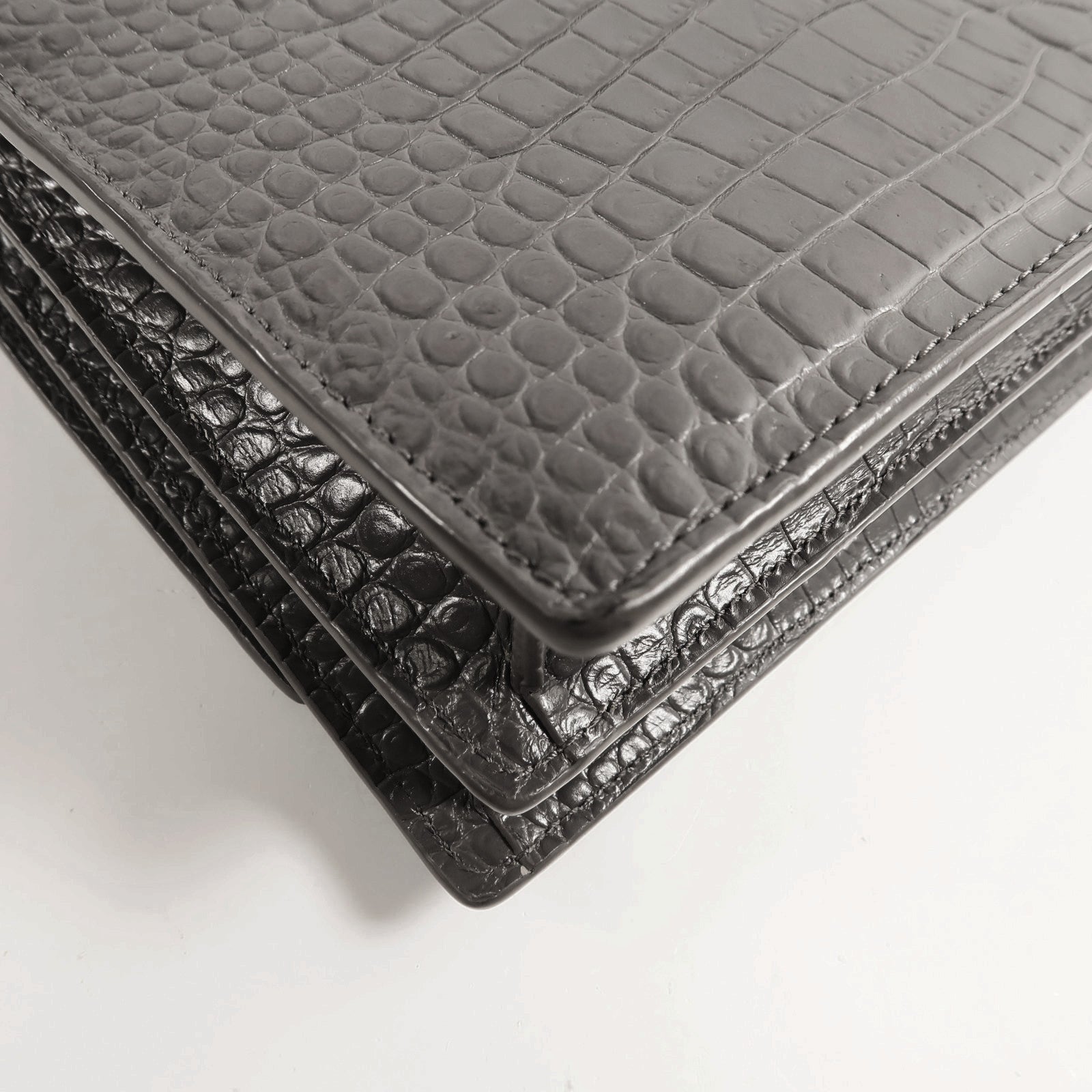 SAINT LAURENT 牛皮皮革Chain Shoulder銀扣鏈帶肩背袋